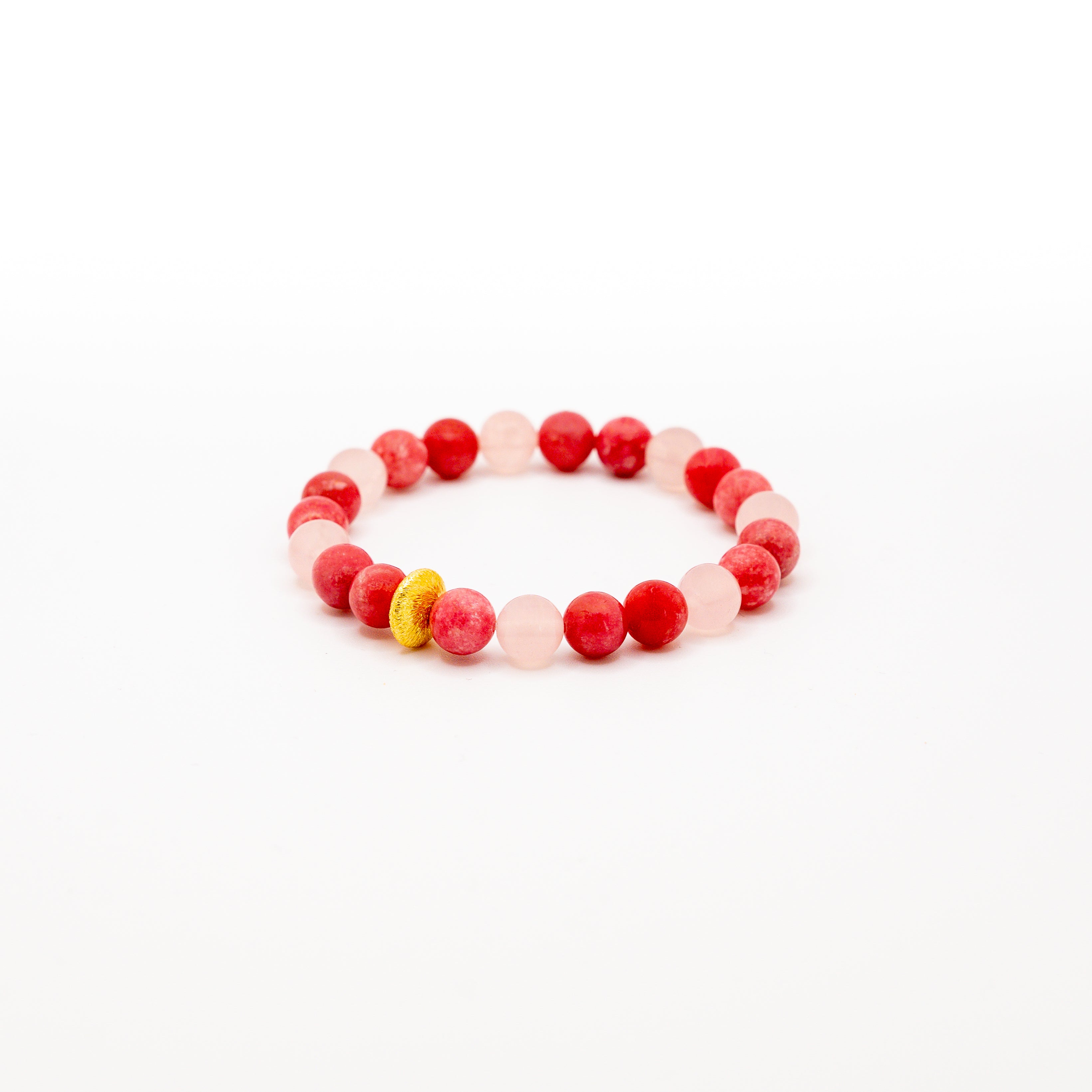 BRACELET THULITE & QUARTZ ROSE