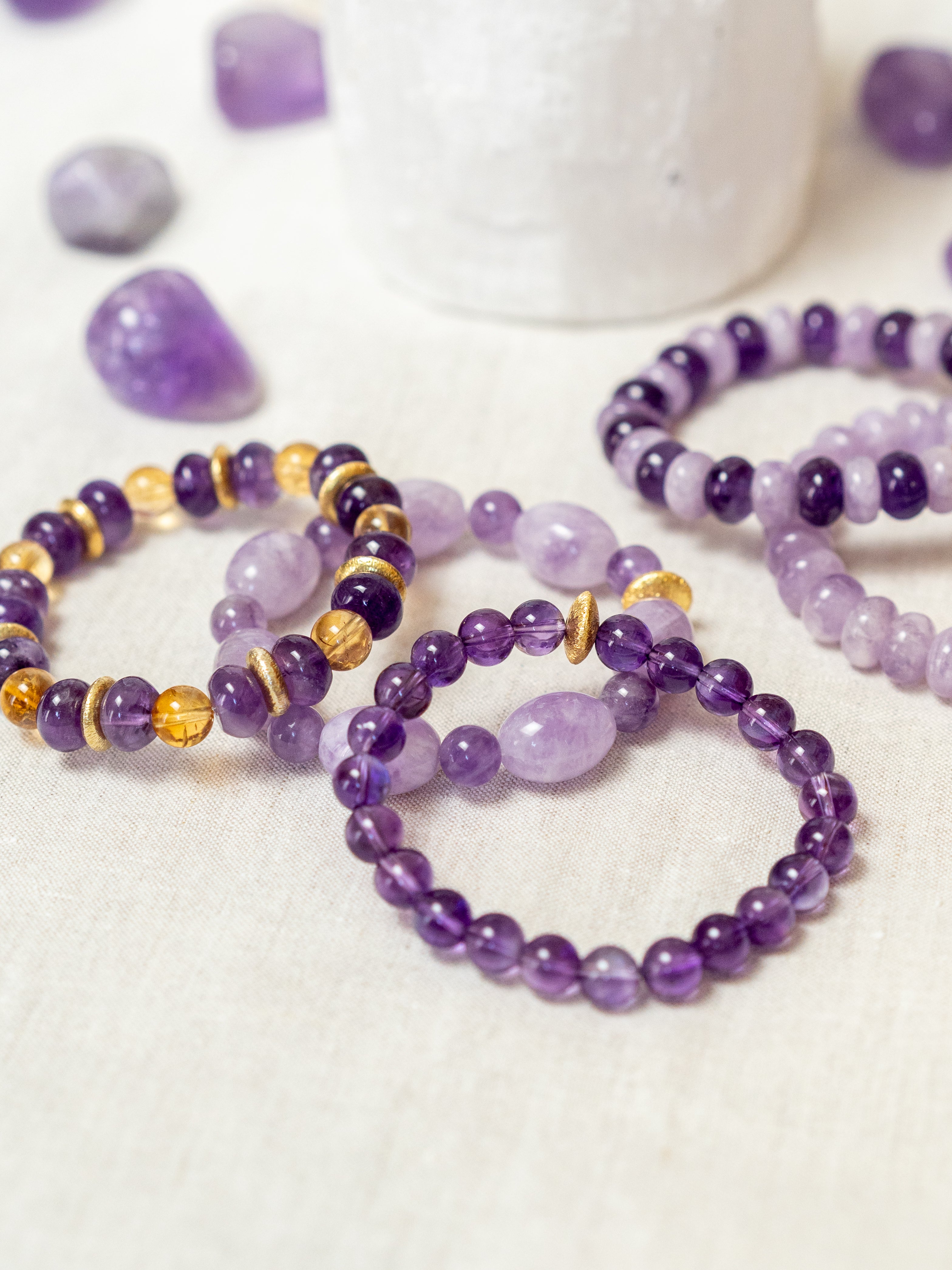 BRACELET CITRINE & AMÉTHYSTE