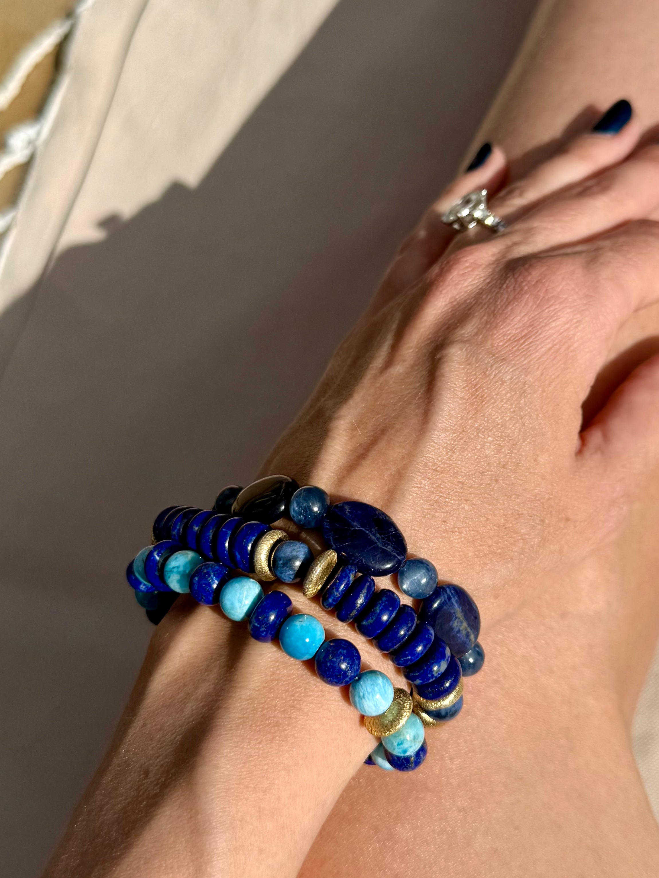 BRACELET LAPIS-LAZULI & APATITE