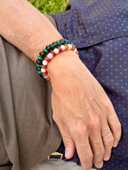 BRACELET CORNALINE & QUARTZ ROSE
