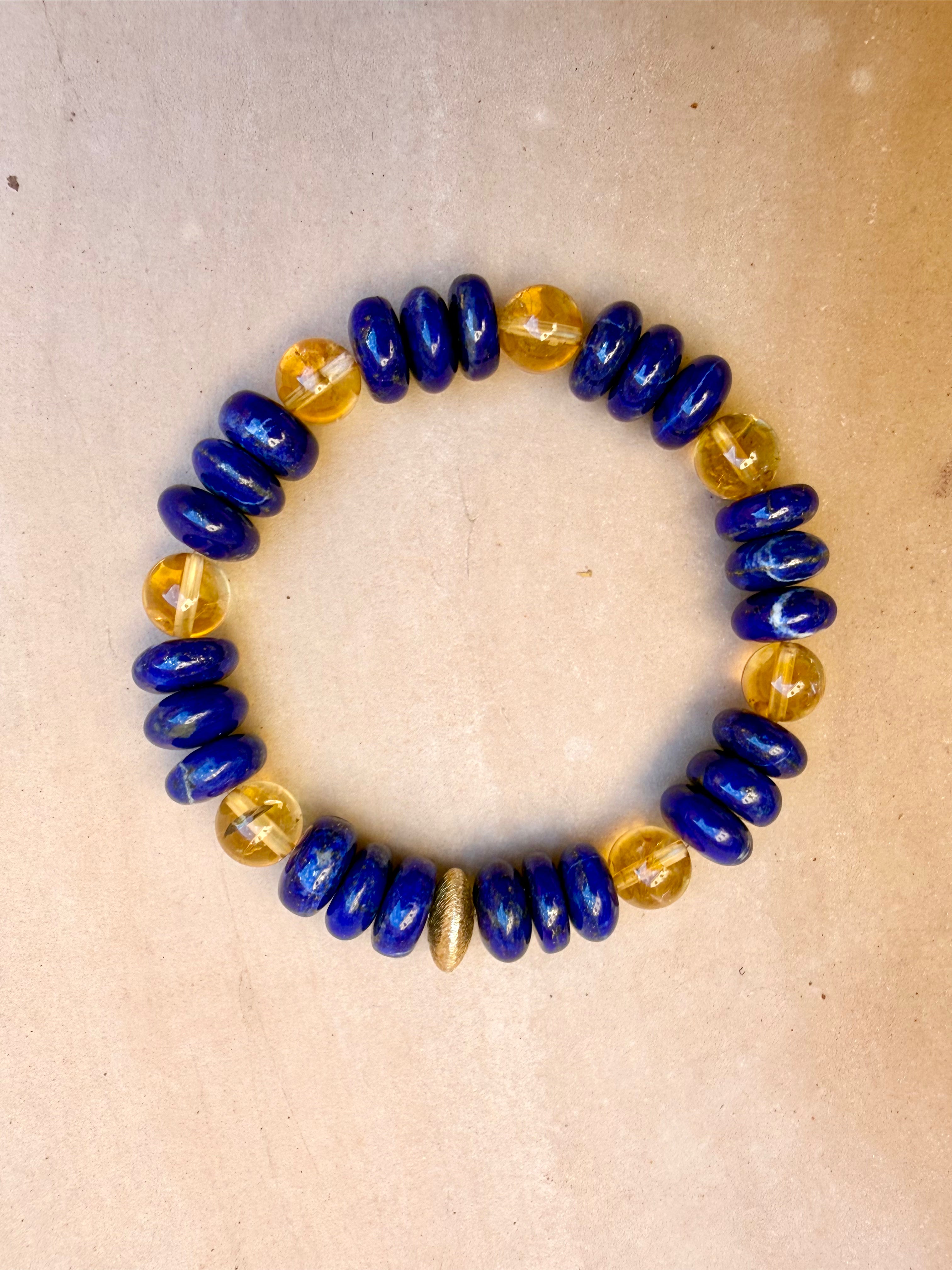 BRACELET LAPIS-LAZULI & CITRINE