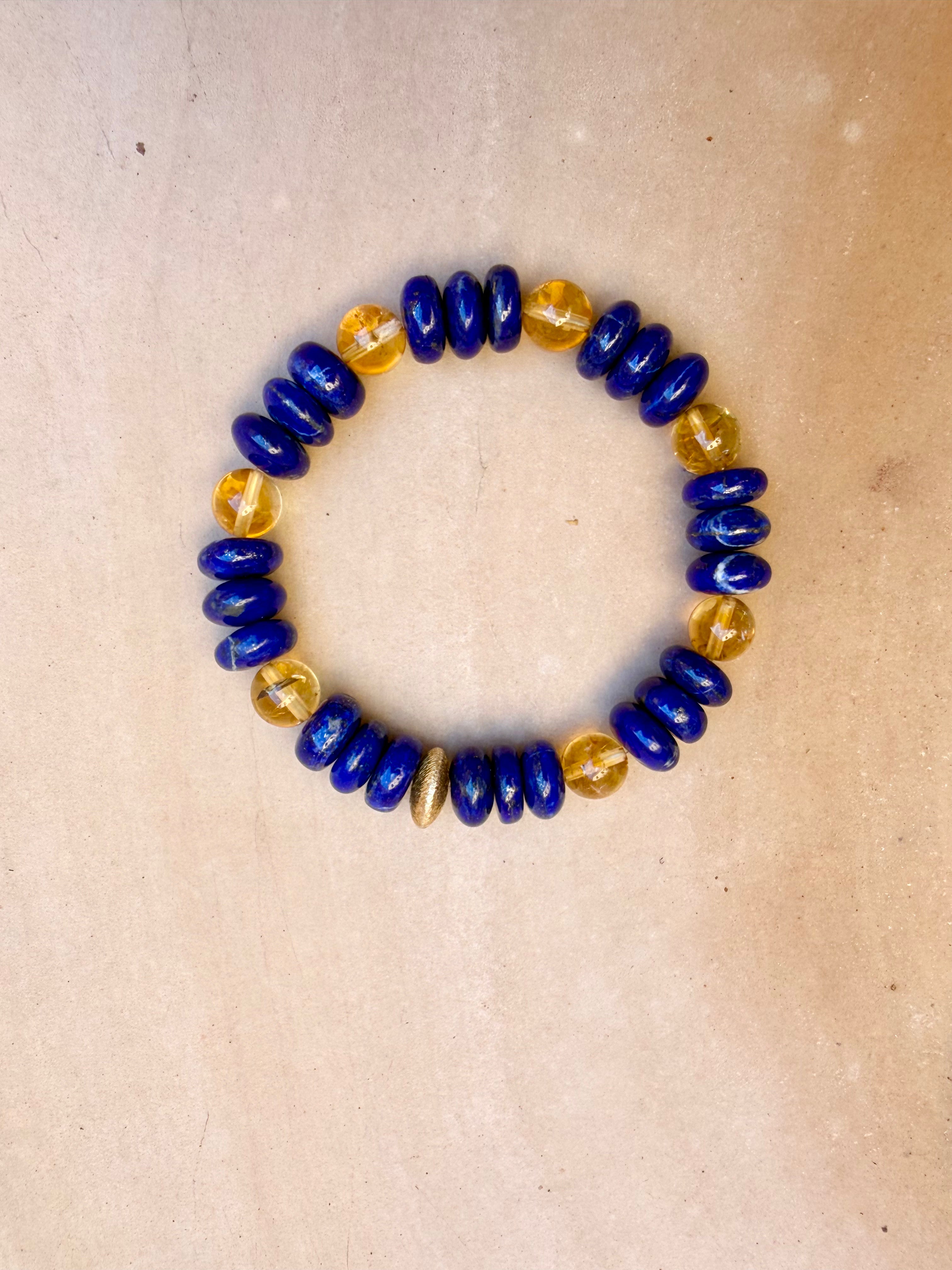 BRACELET LAPIS-LAZULI & CITRINE