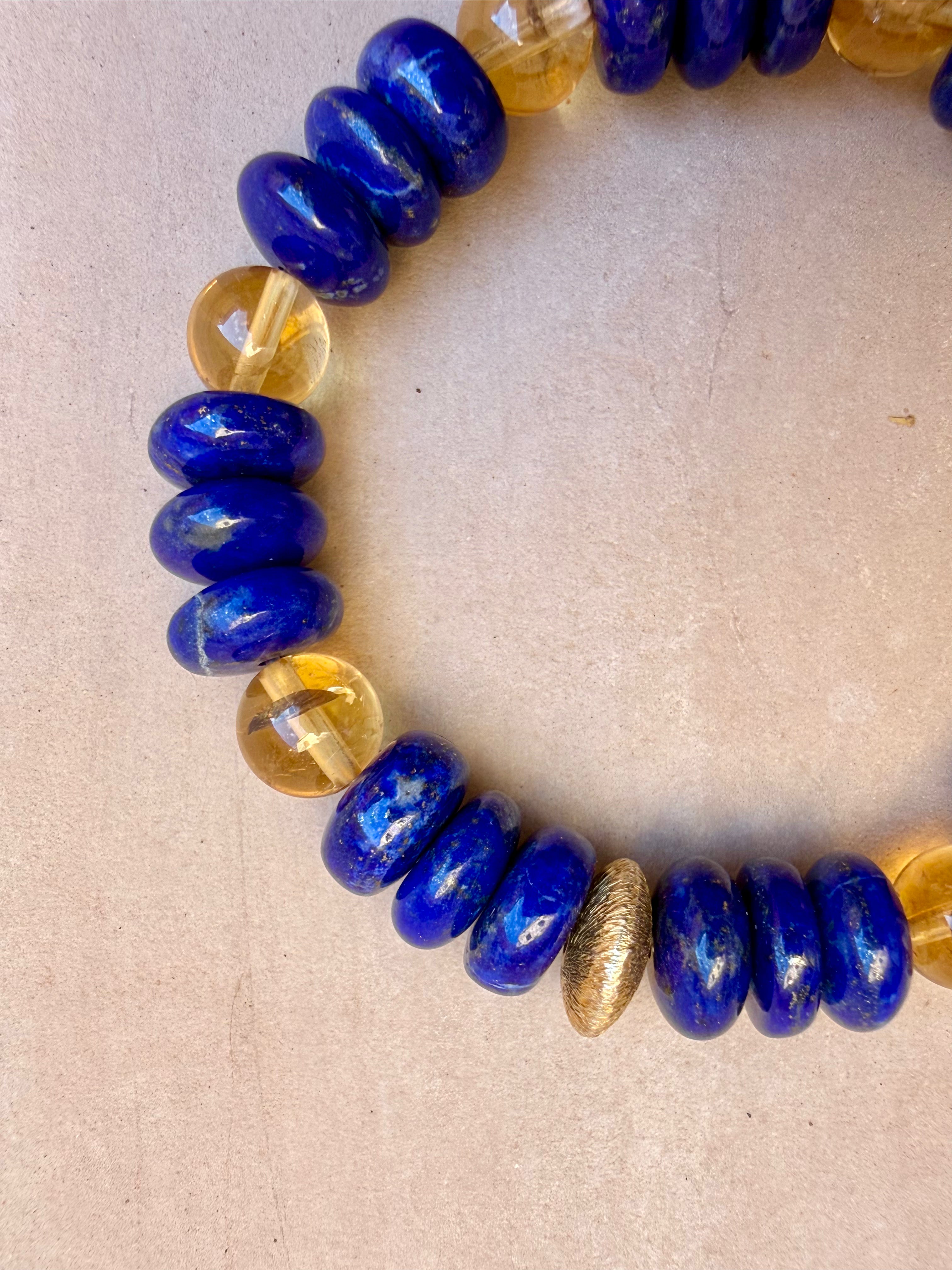 BRACELET LAPIS-LAZULI & CITRINE