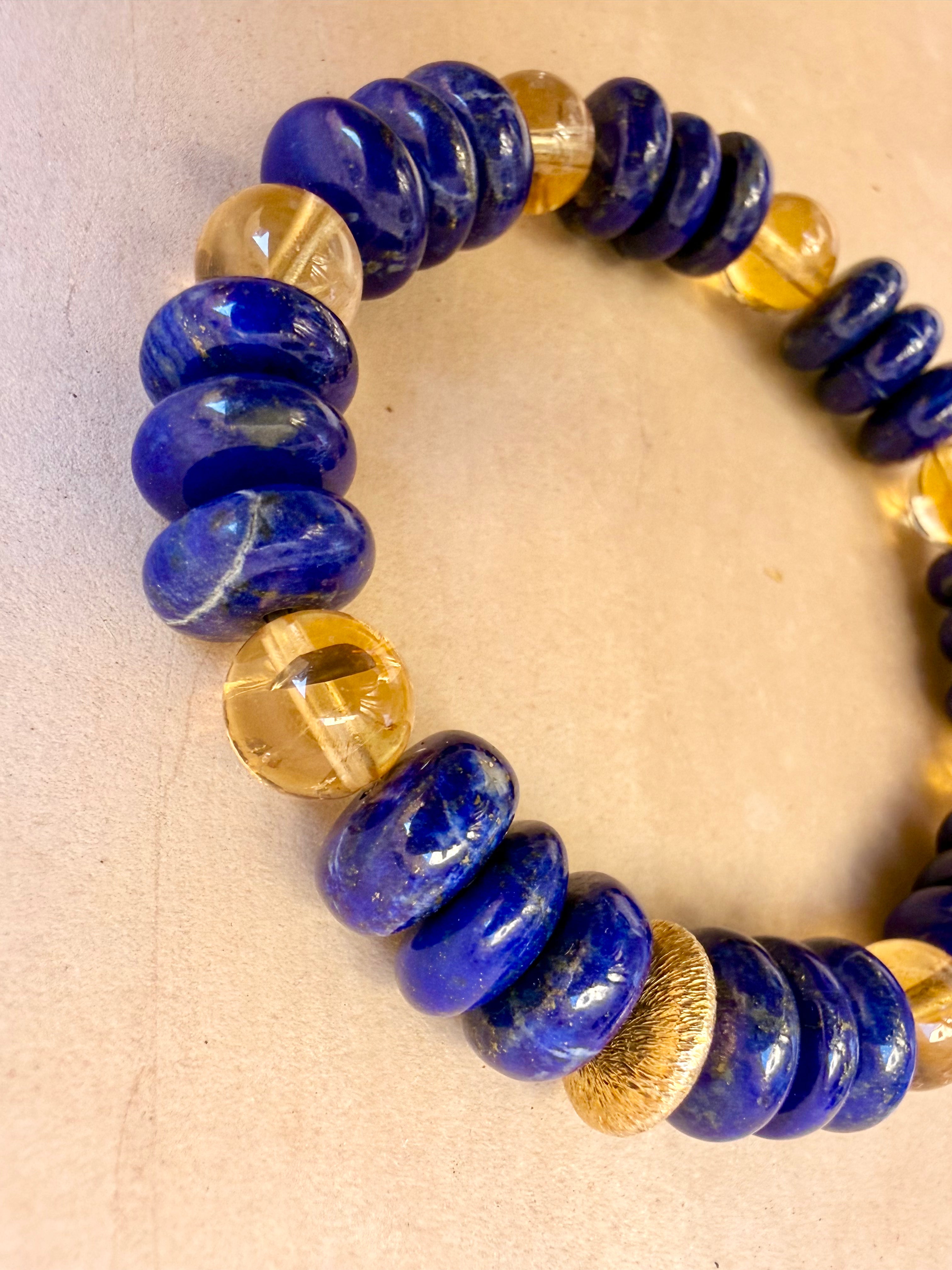 BRACELET LAPIS-LAZULI & CITRINE