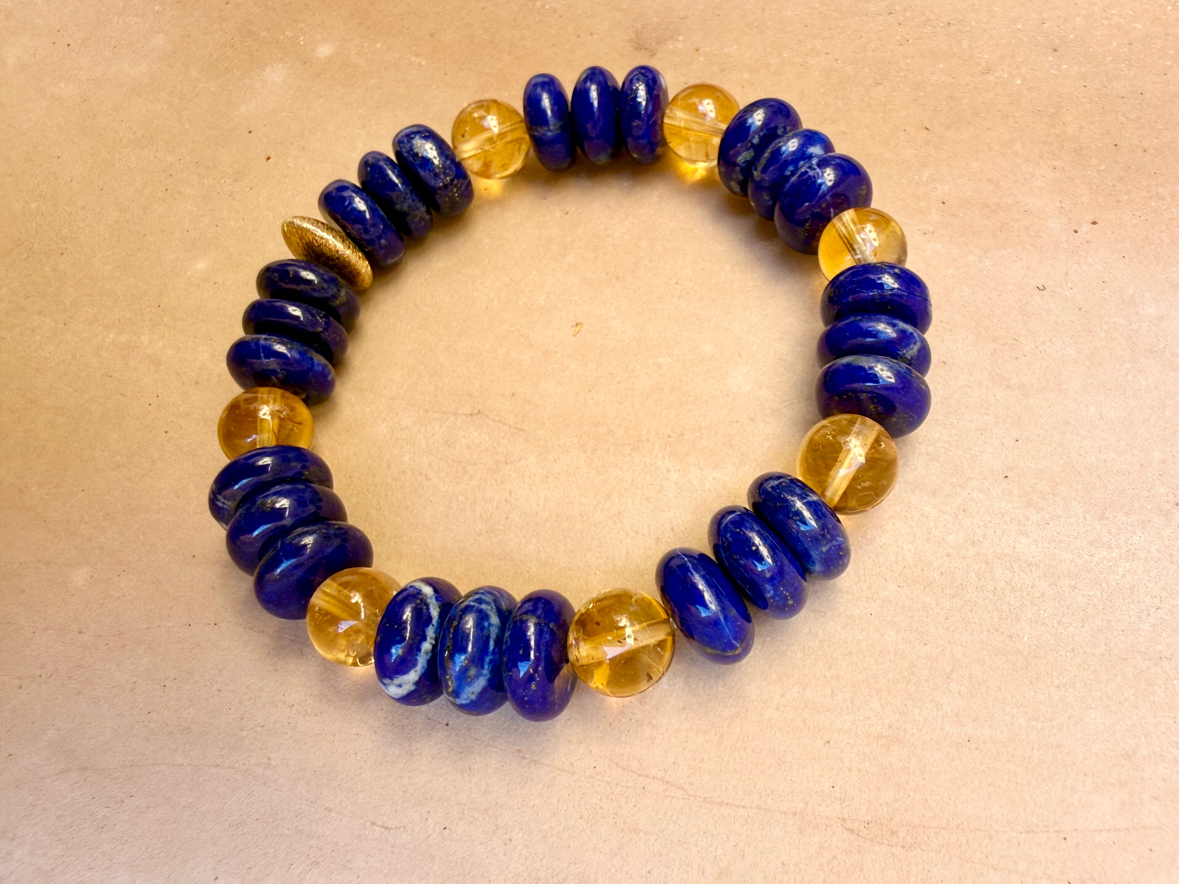 BRACELET LAPIS-LAZULI & CITRINE