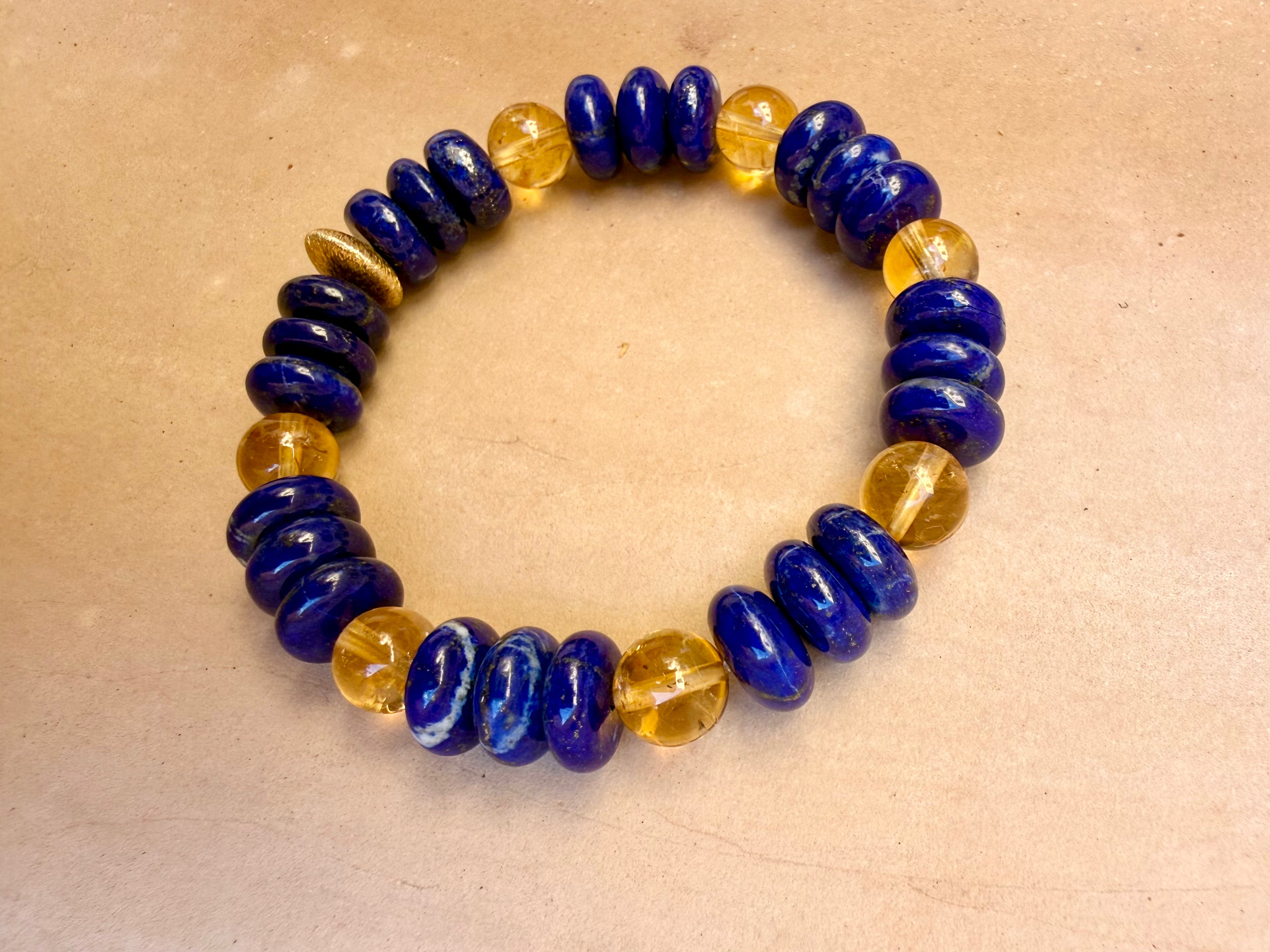 BRACELET LAPIS-LAZULI & CITRINE