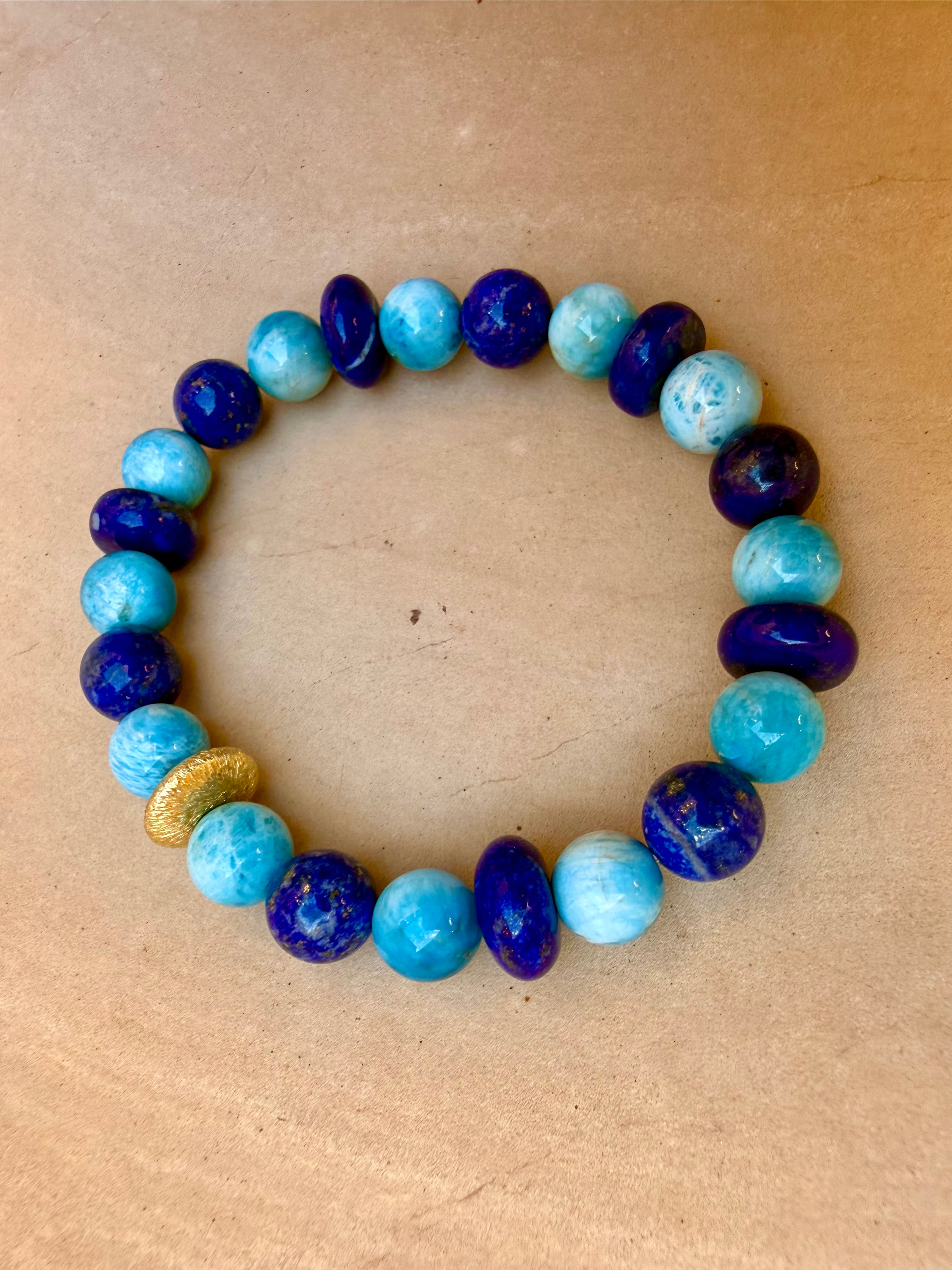 BRACELET LAPIS-LAZULI & APATITE
