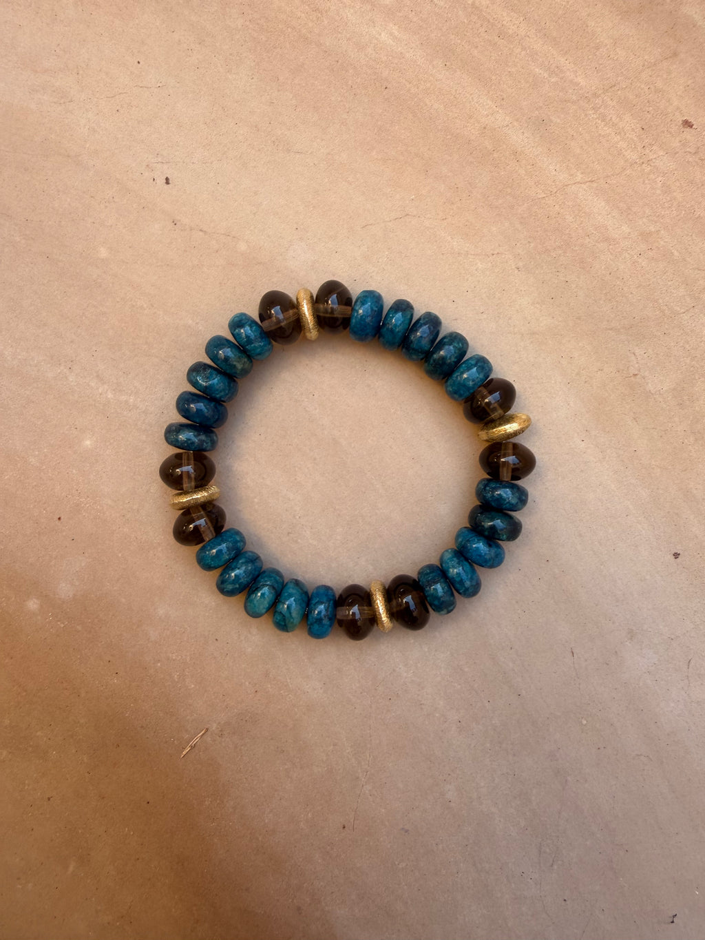 BRACELET QUARTZ FUMÉ & APATITE