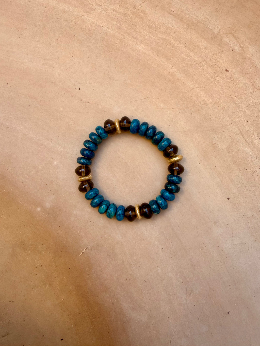 BRACELET QUARTZ FUMÉ & APATITE