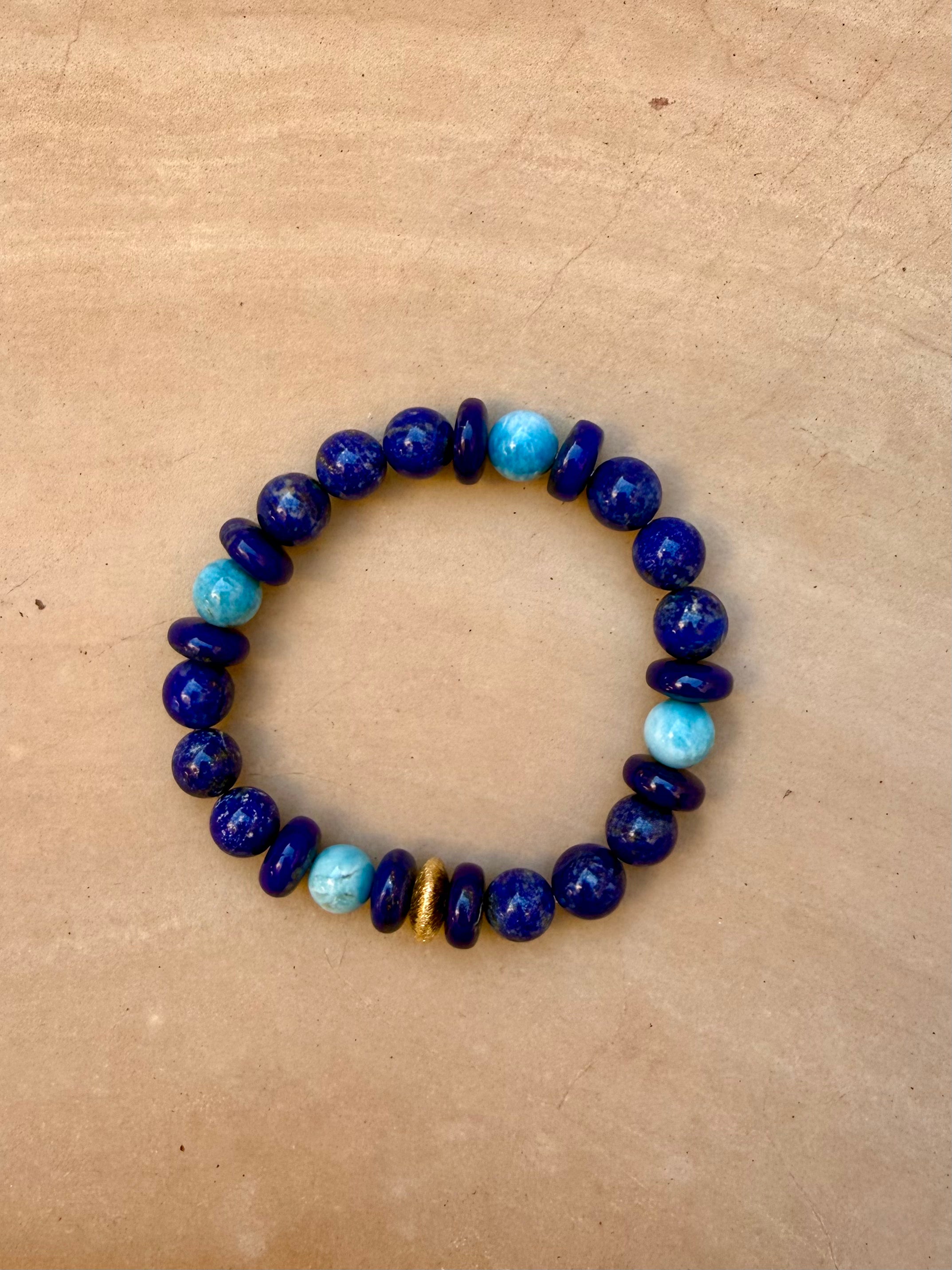 BRACELET LAPIS-LAZULI & APATITE