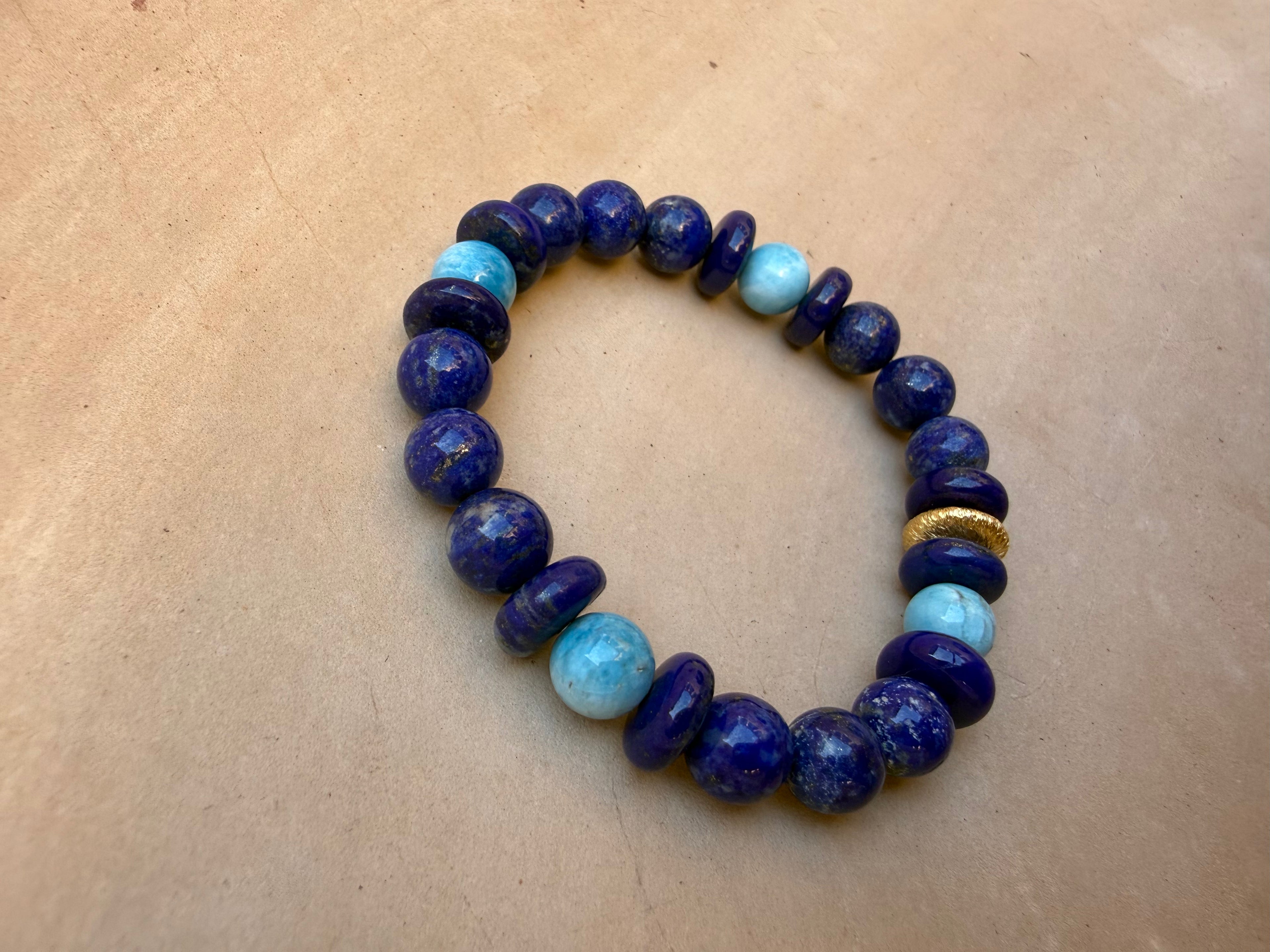 BRACELET LAPIS-LAZULI & APATITE