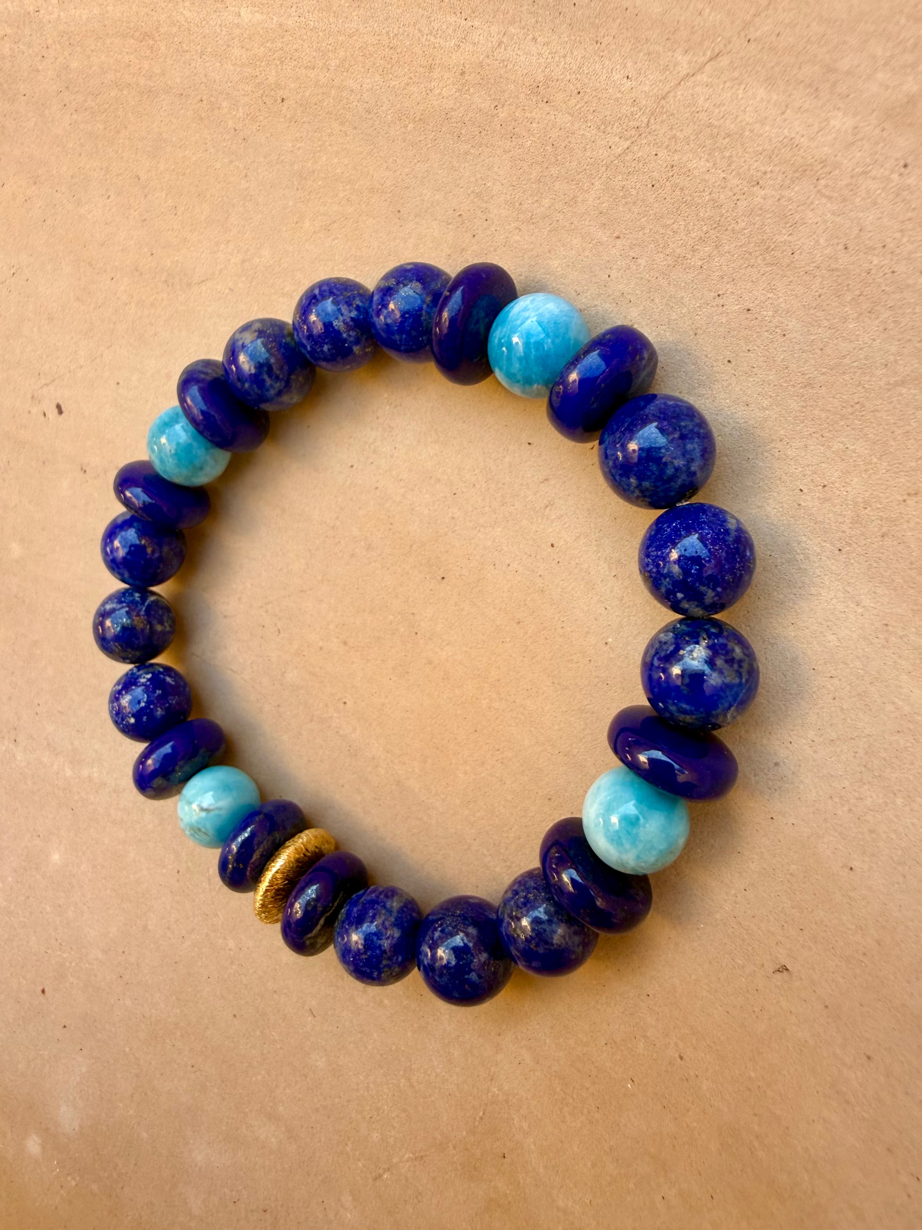 BRACELET LAPIS-LAZULI & APATITE