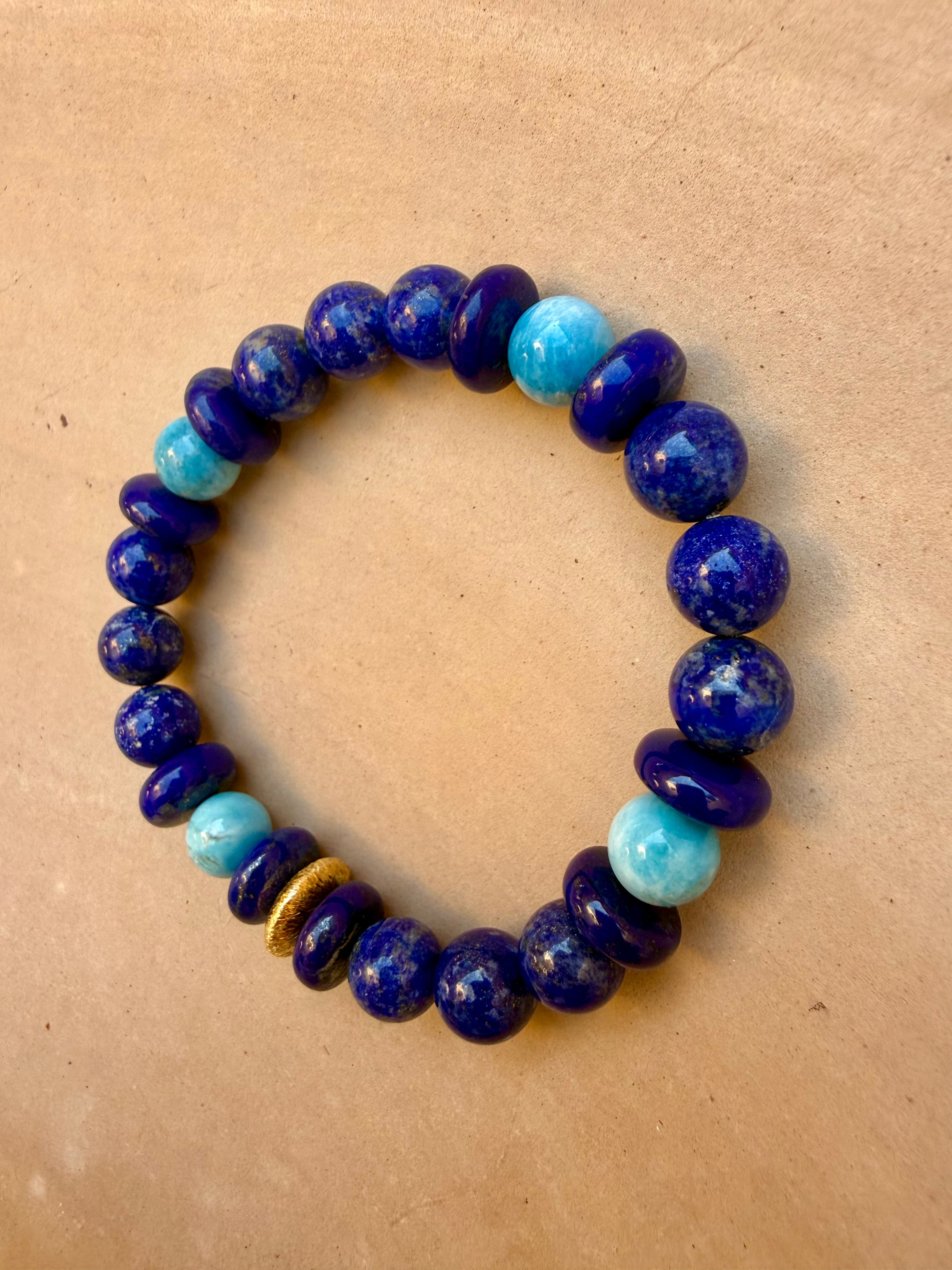 BRACELET LAPIS-LAZULI & APATITE