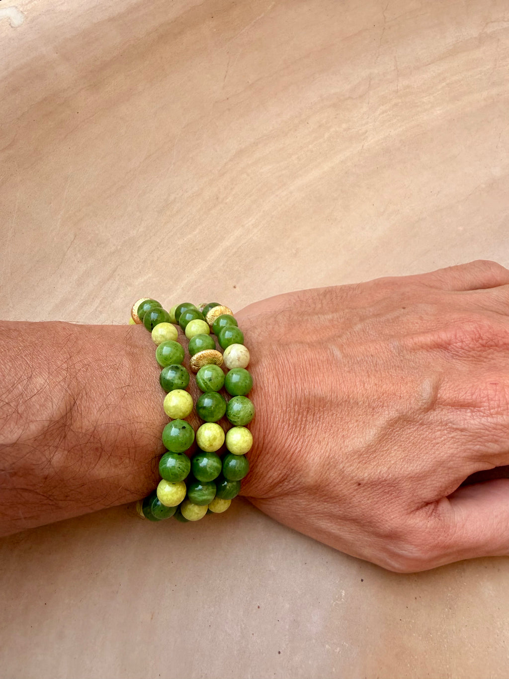 BRACELET OPALE VERTE & JADE NÉPHRITE