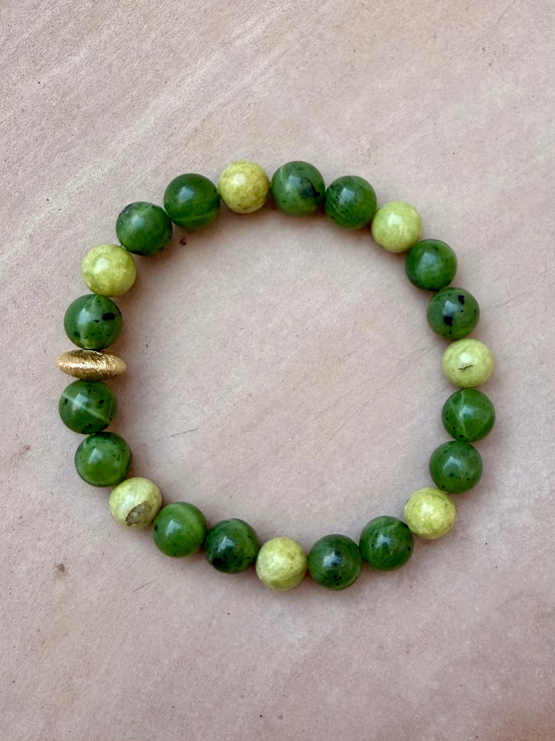 BRACELET OPALE VERTE & JADE NÉPHRITE