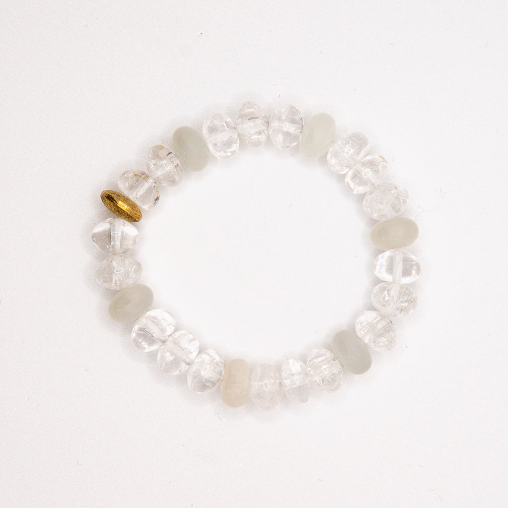 BRACELET CRISTAL DE ROCHE & PIERRE DE LUNE