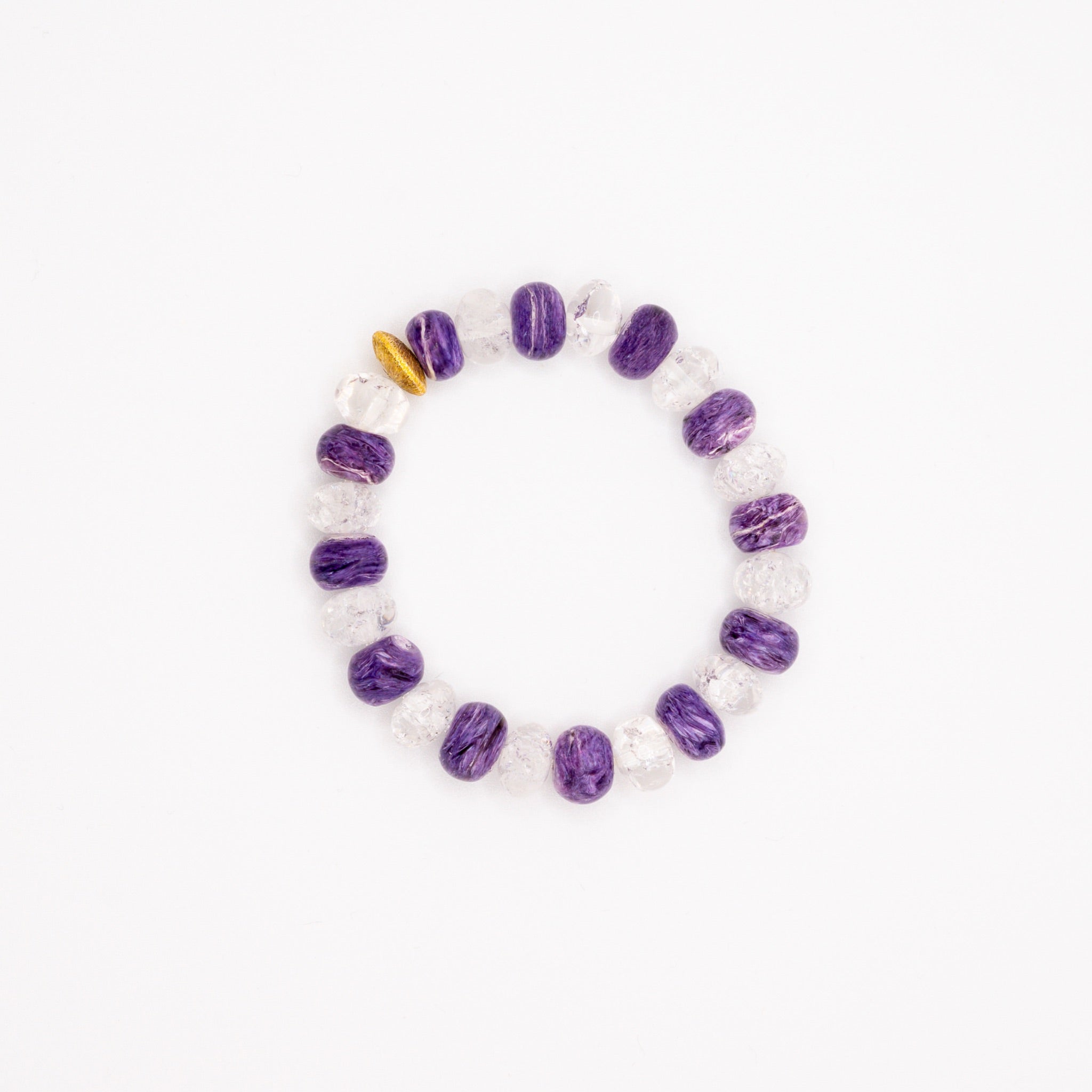 BRACELET CRISTAL DE ROCHE & CHAROÏTE