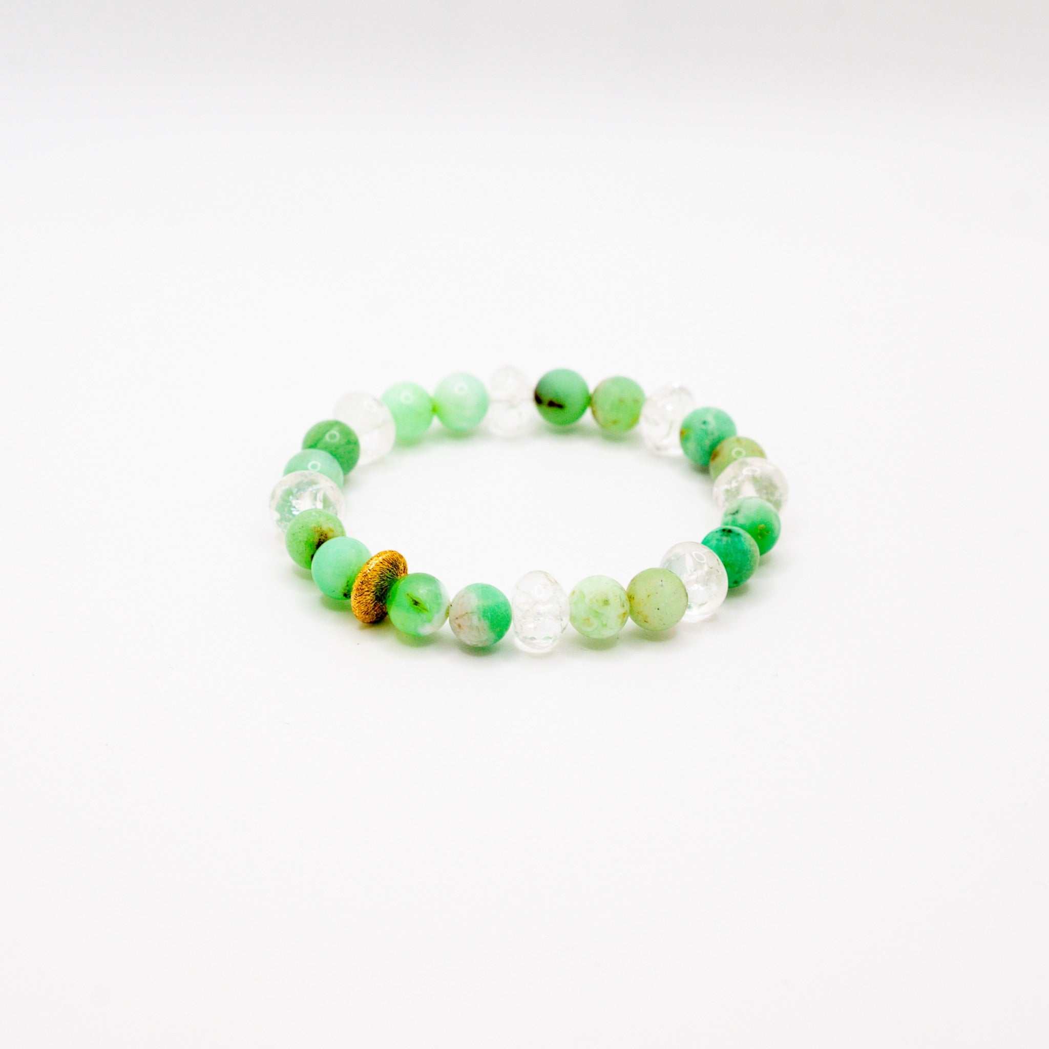 BRACELET CHRYSOPRASE & CRISTAL DE ROCHE