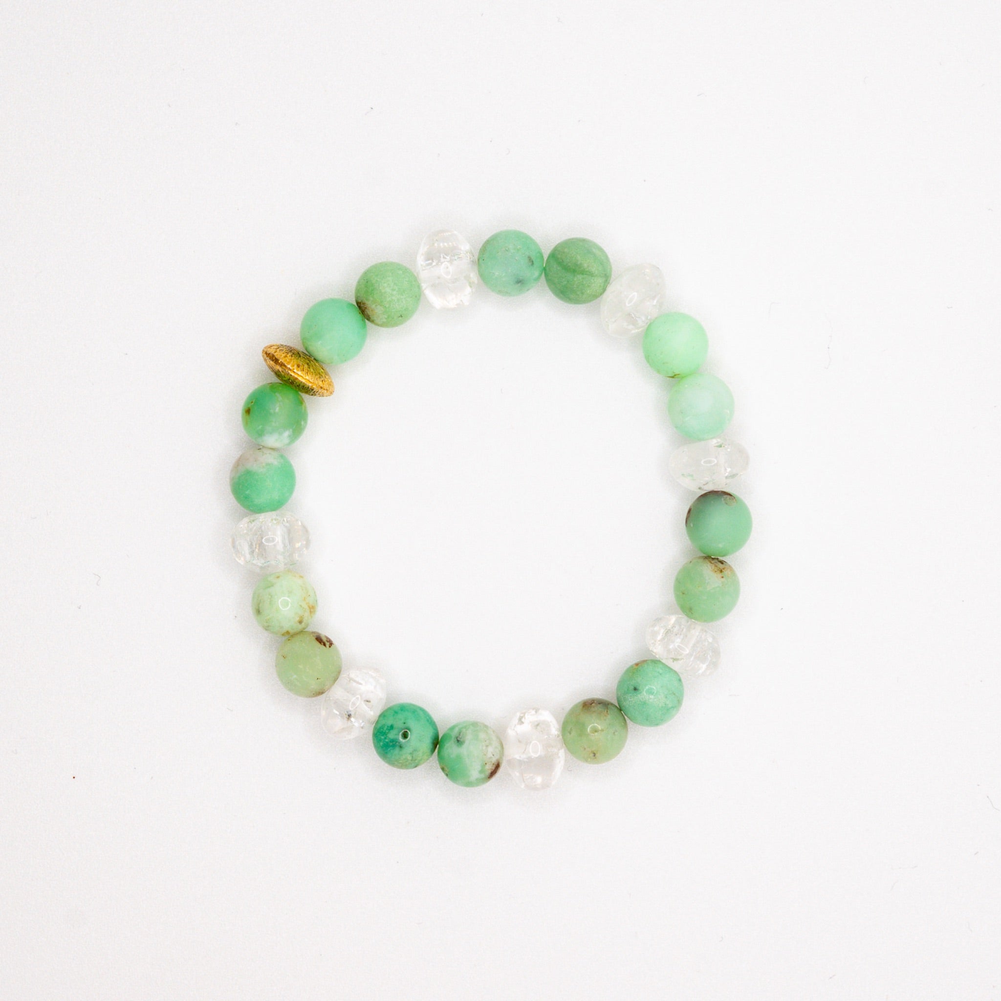BRACELET CHRYSOPRASE & CRISTAL DE ROCHE