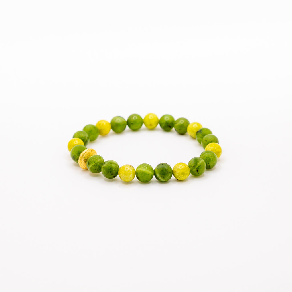 BRACELET OPALE VERTE & JADE NÉPHRITE