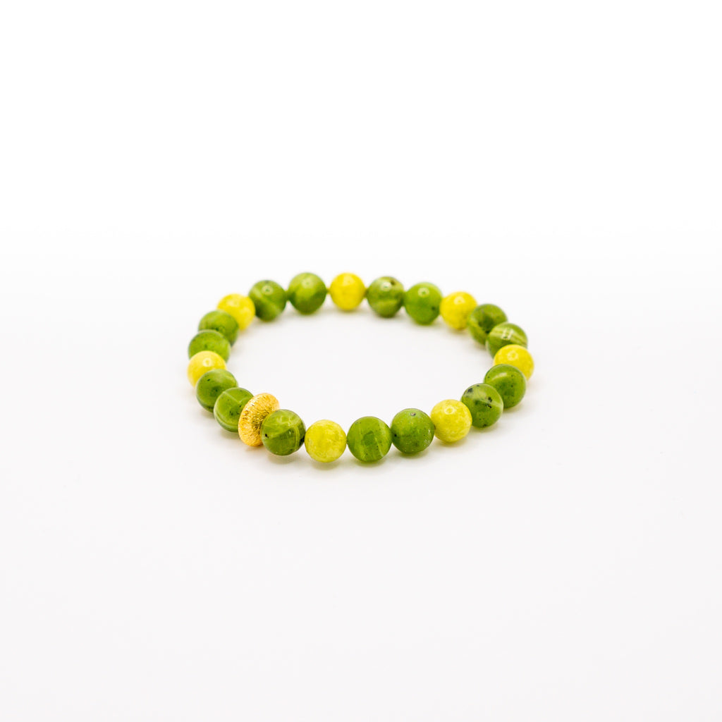 BRACELET OPALE VERTE & JADE NÉPHRITE