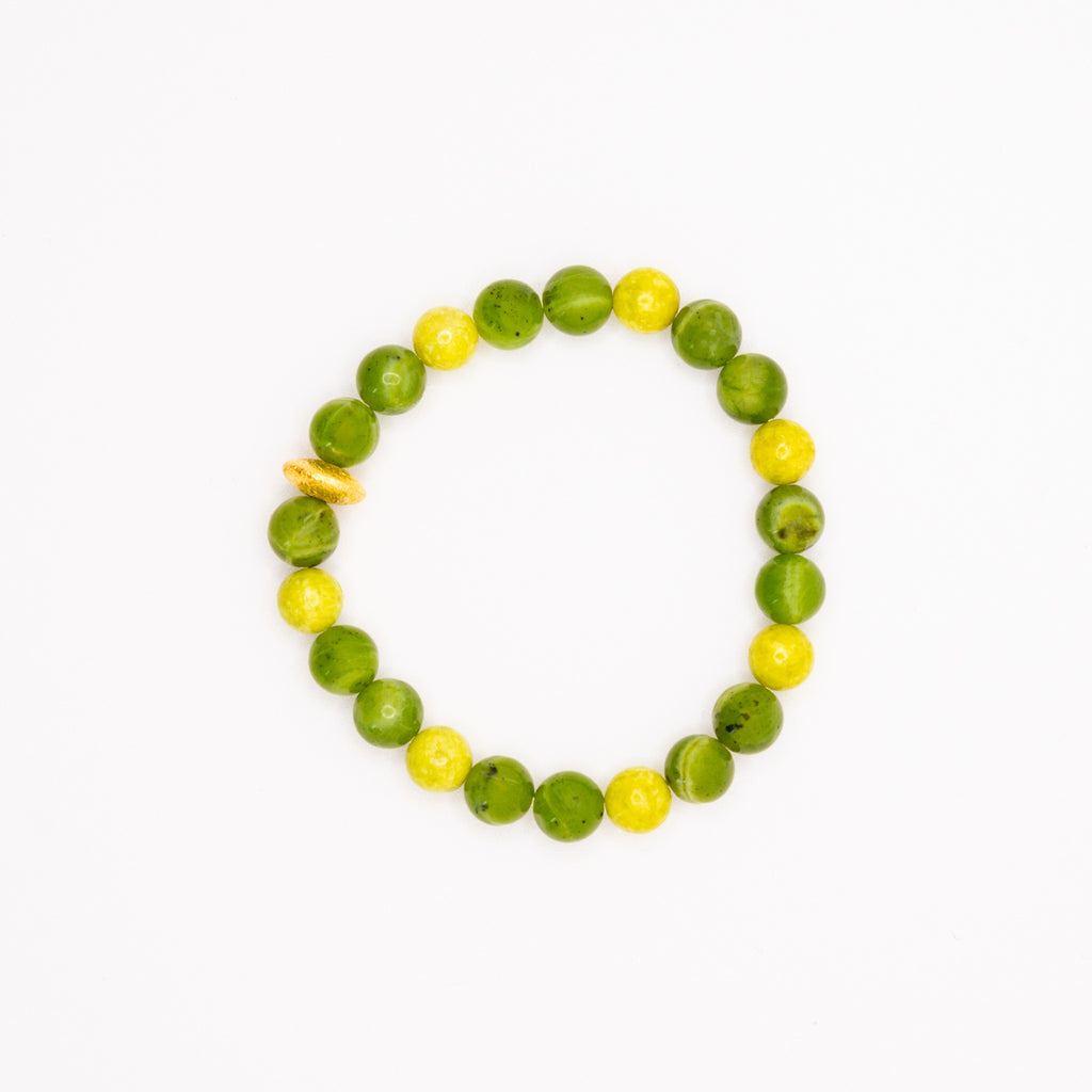 BRACELET OPALE VERTE & JADE NÉPHRITE