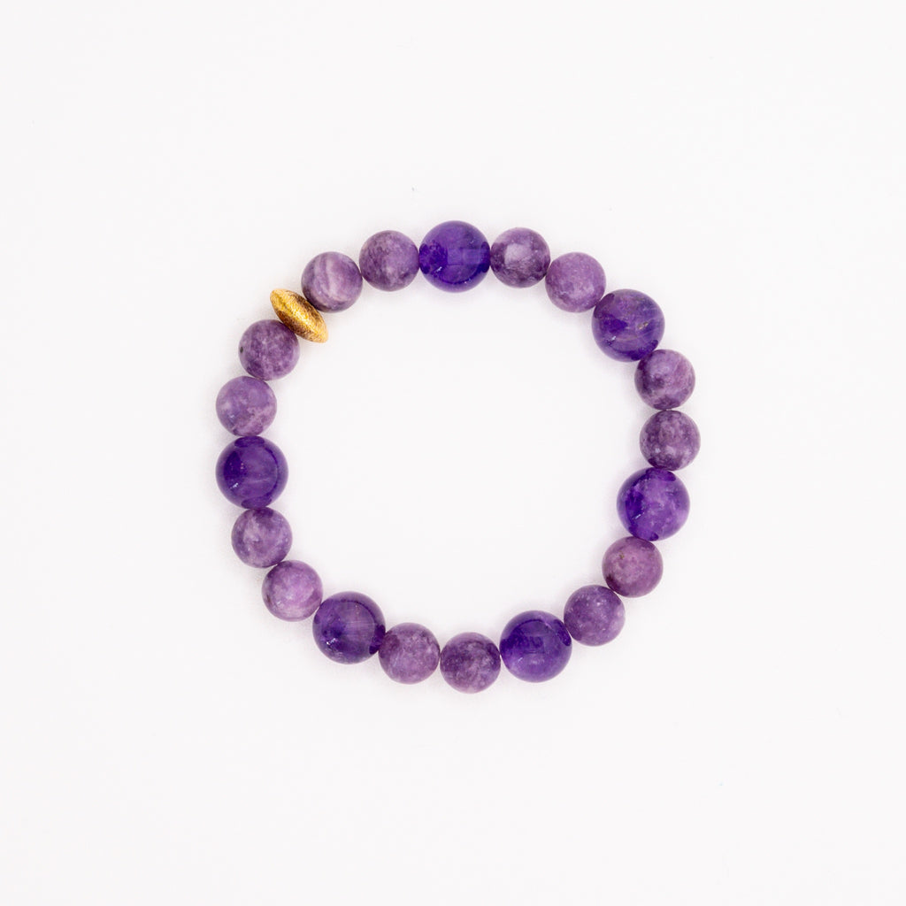 BRACELET AMÉTHYSTE & LÉPIDOLITE