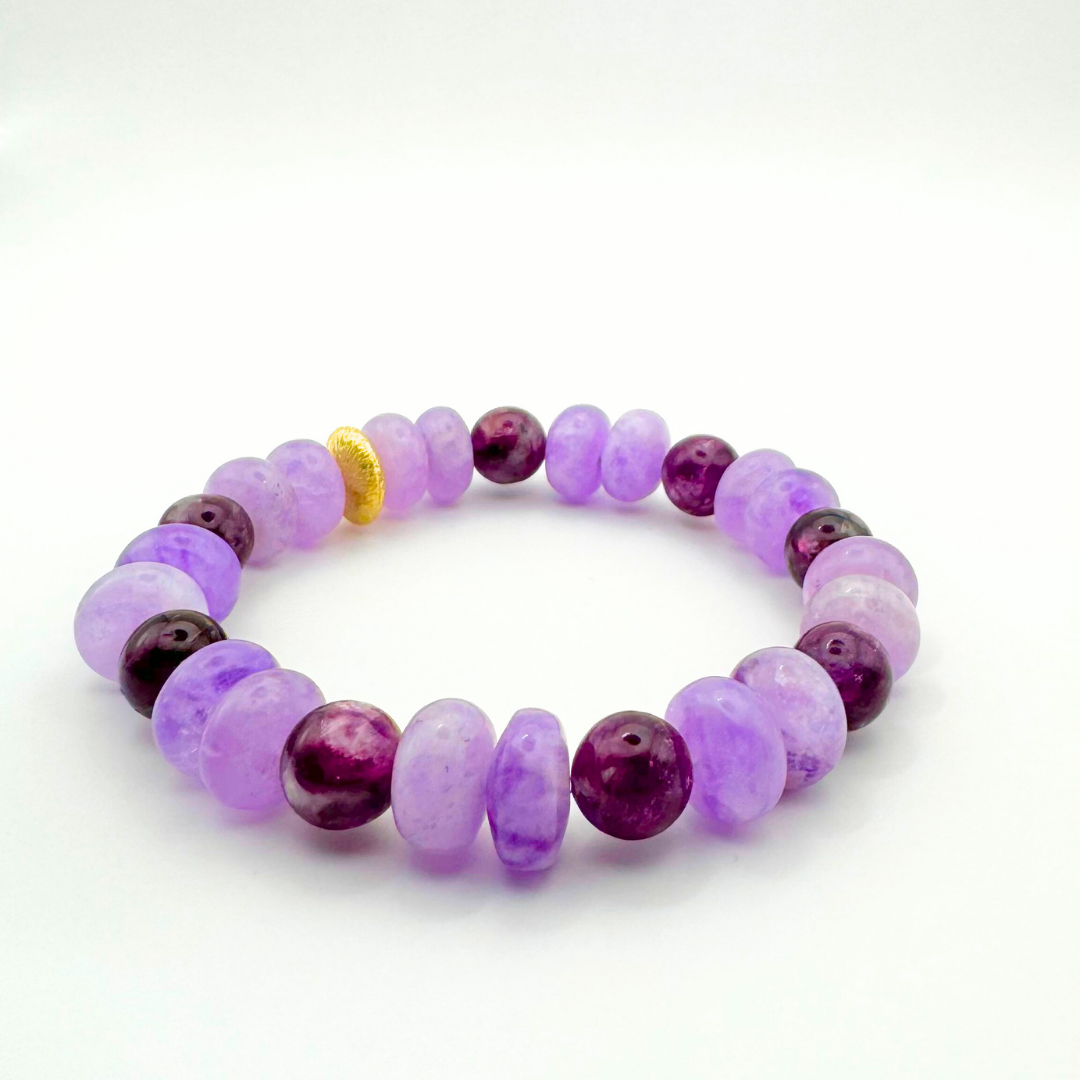 BRACELET AMÉTHYSTE & LÉPIDOLITE