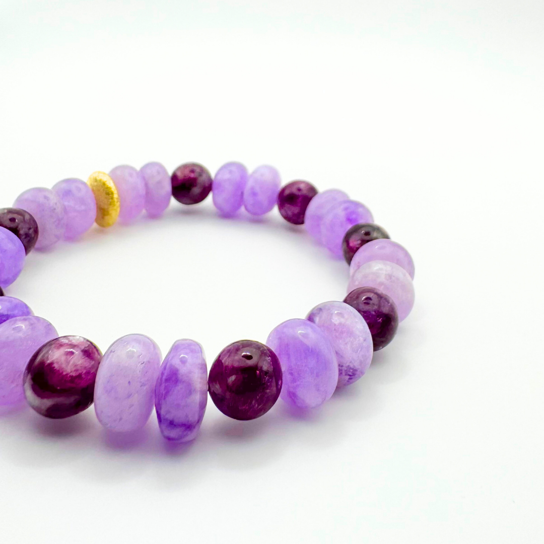 BRACELET AMÉTHYSTE & LÉPIDOLITE