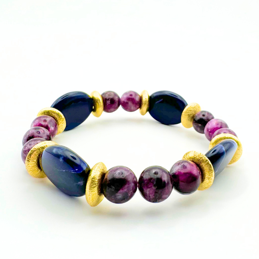 BRACELET SODALITE & LÉPIDOLITE