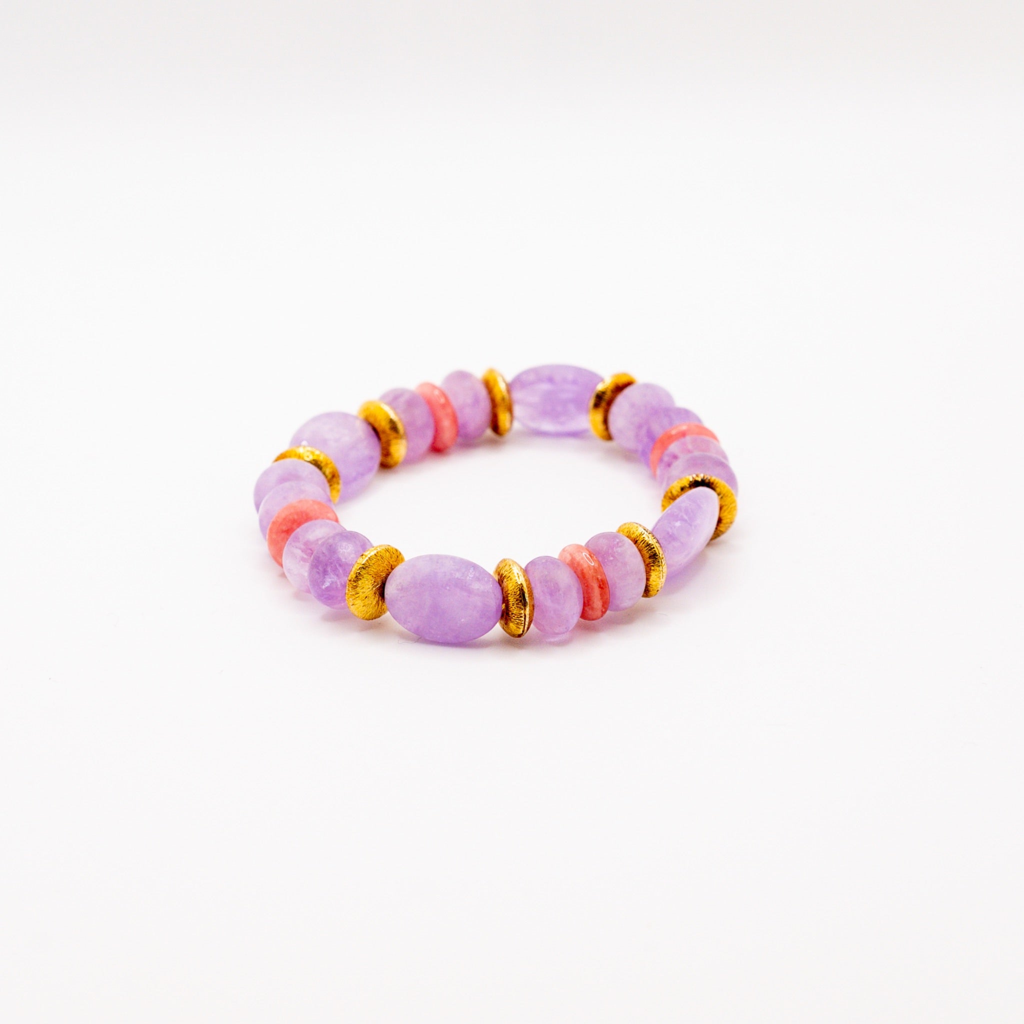 BRACELET AMÉTHYSTE & RHODOCHROSITE