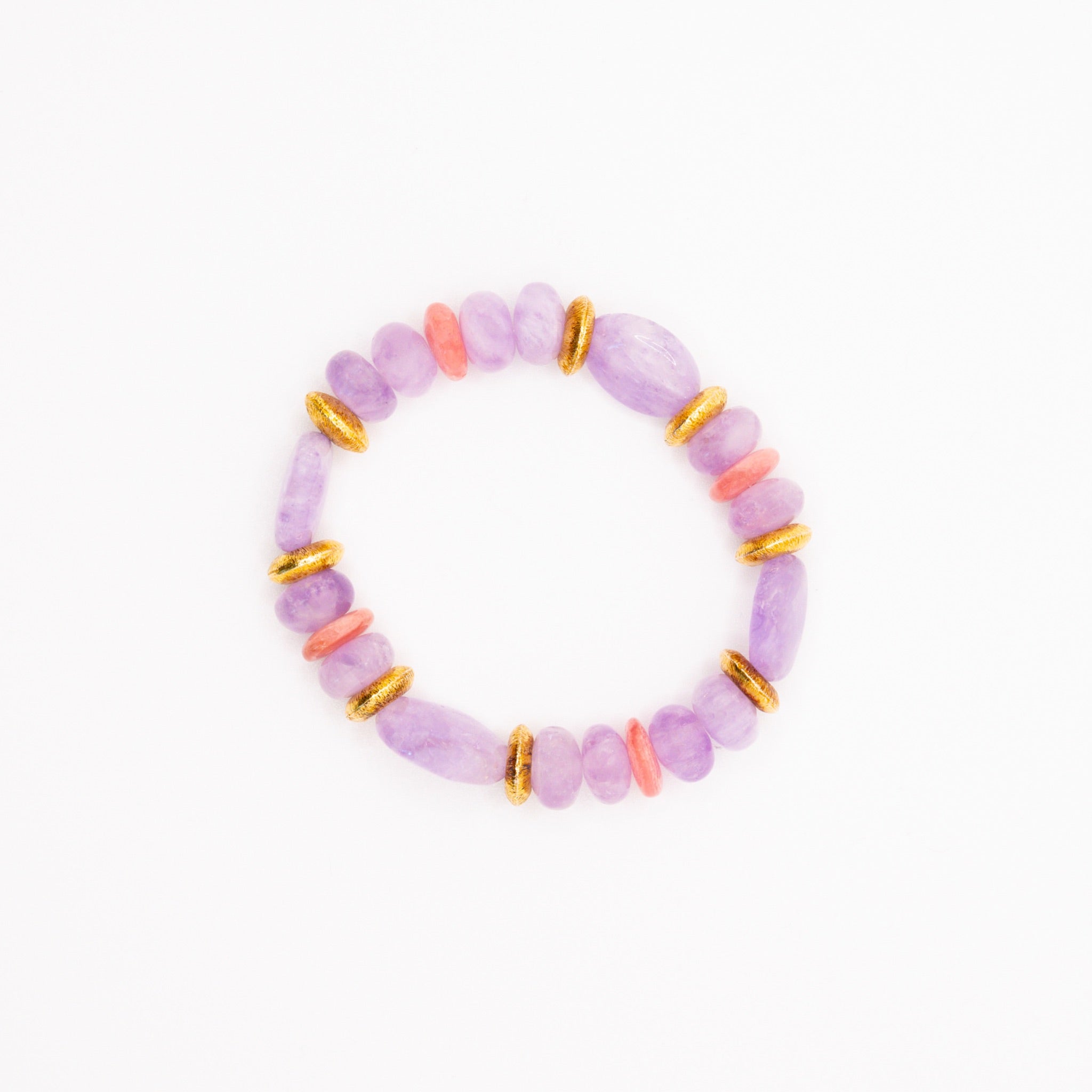 BRACELET AMÉTHYSTE & RHODOCHROSITE