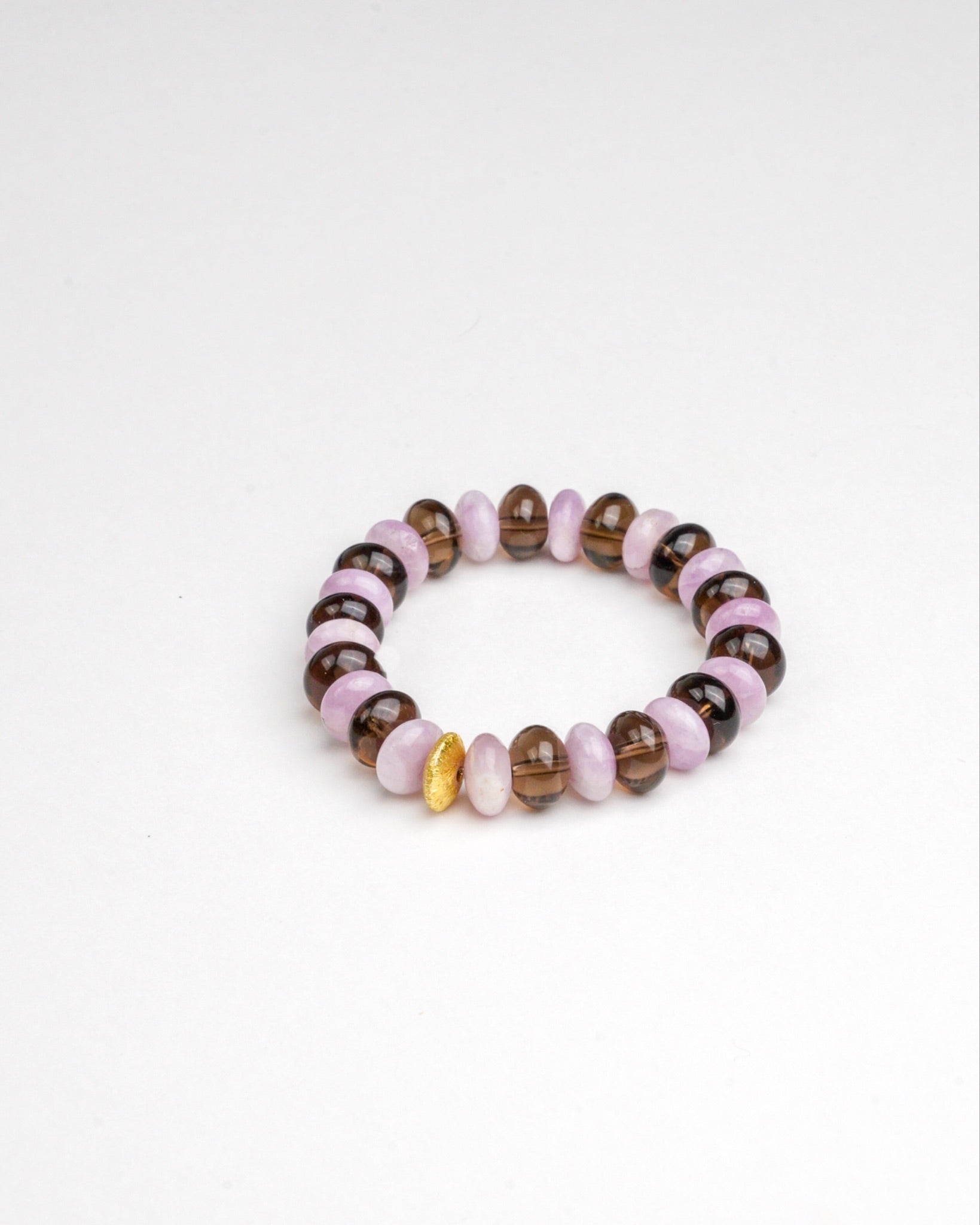 BRACELET KUNZITE & QUARTZ FUMÉ