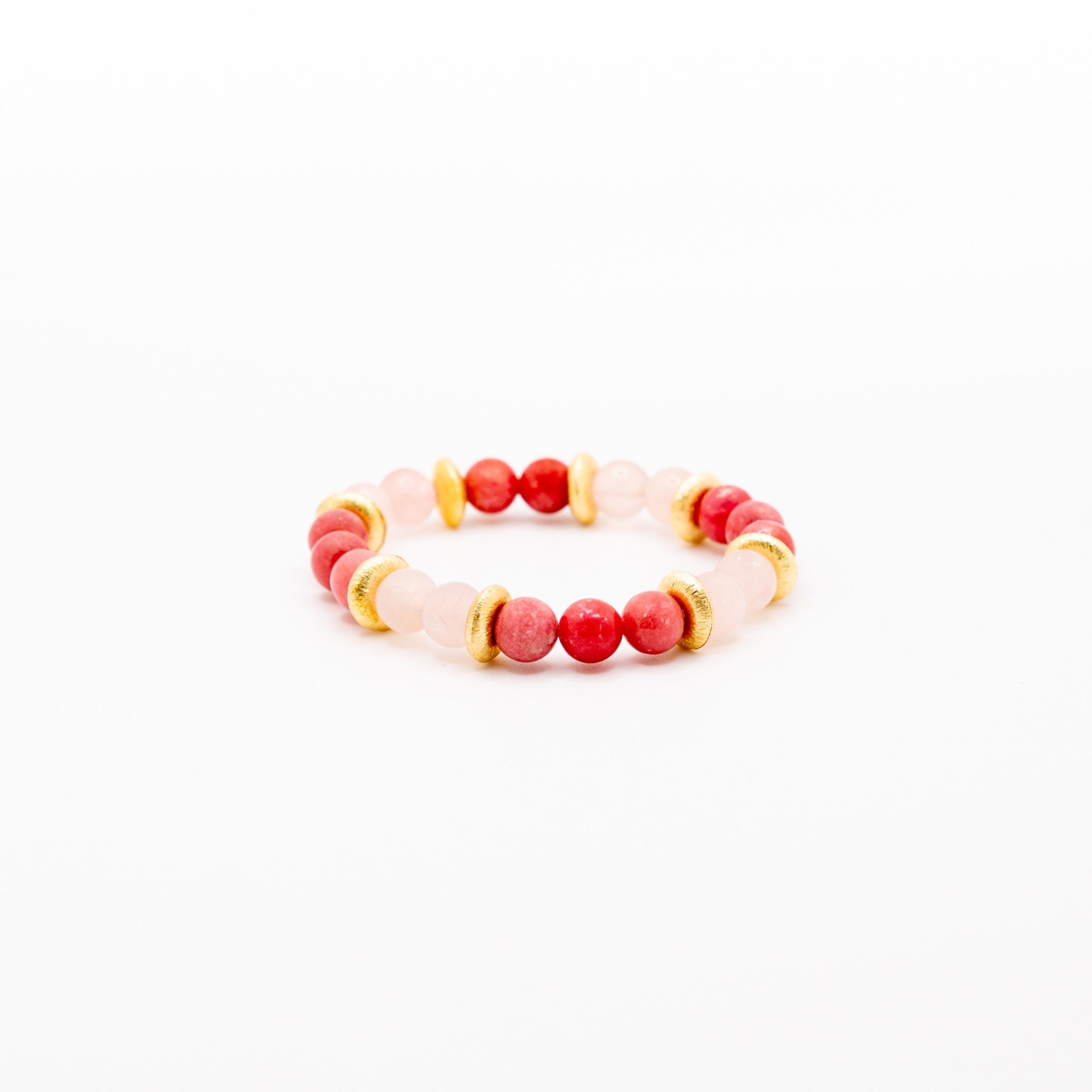 BRACELET THULITE & QUARTZ ROSE