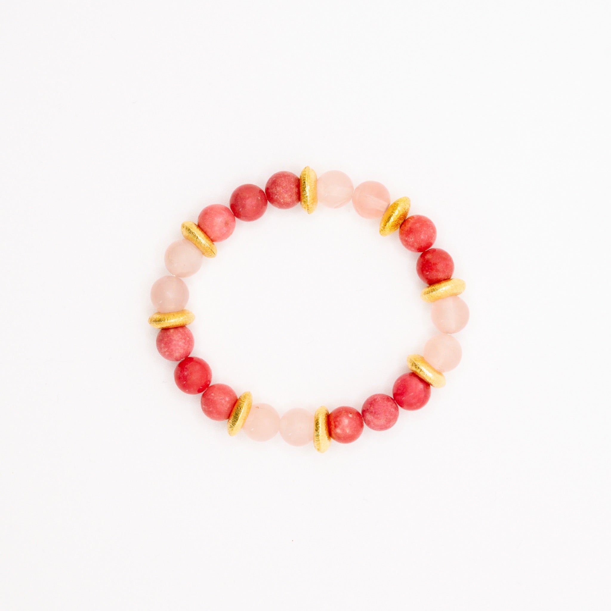 BRACELET THULITE & QUARTZ ROSE