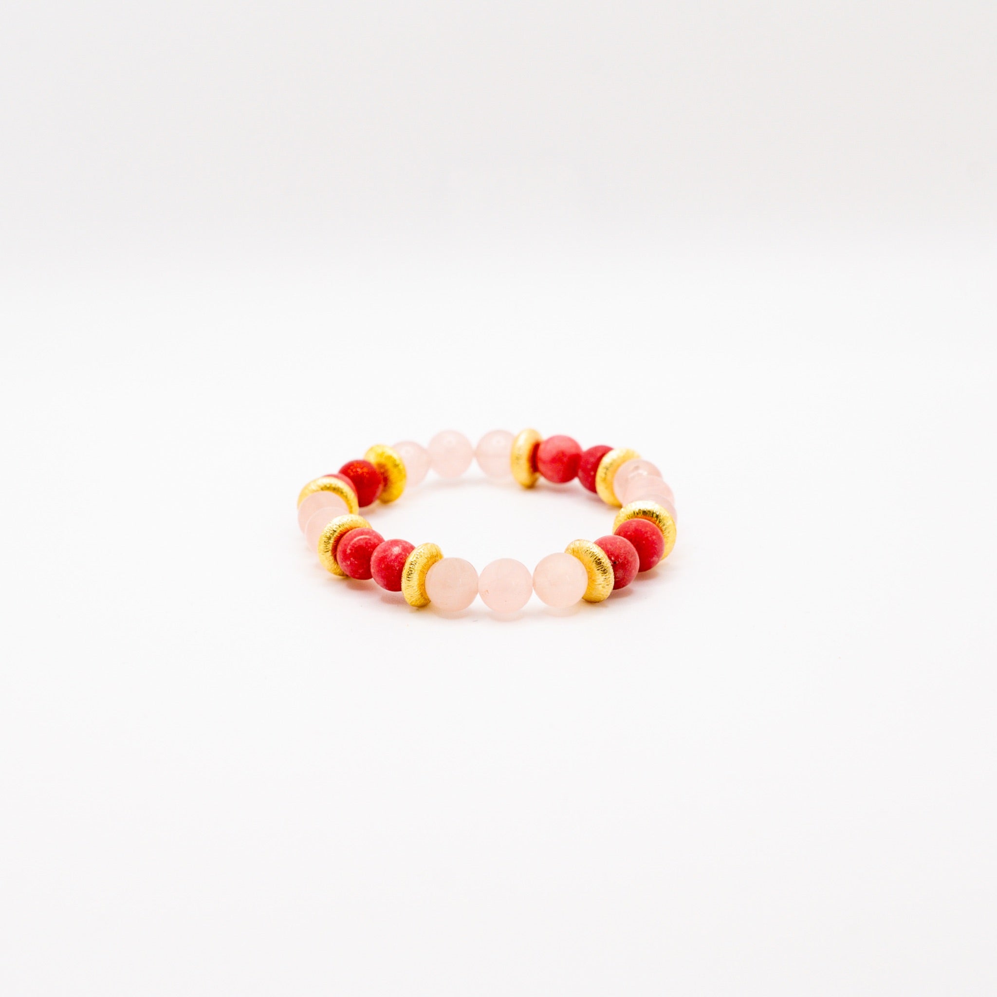 BRACELET THULITE & QUARTZ ROSE