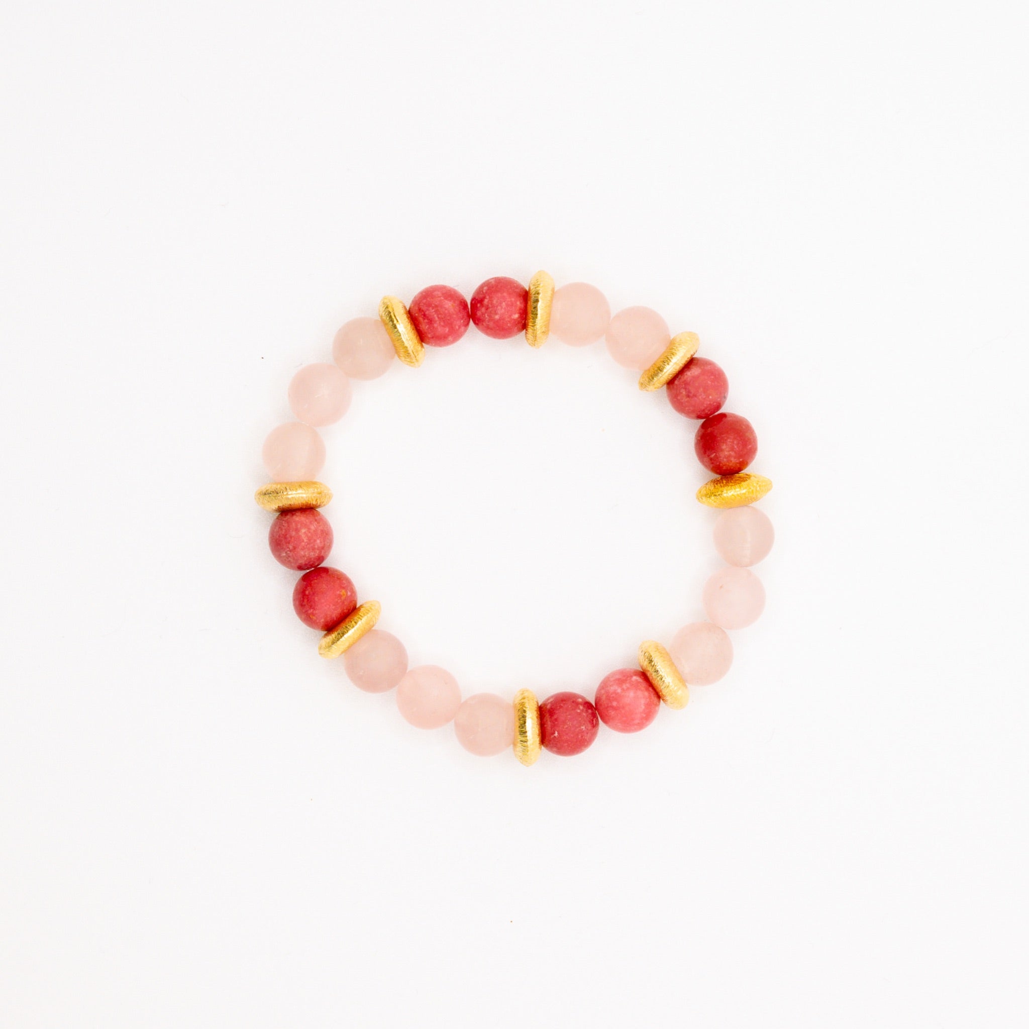 BRACELET THULITE & QUARTZ ROSE