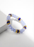 BRACELET CALCÉDOINE BLEUE & LAPIS LAZULI