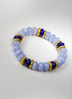BRACELET CALCÉDOINE BLEUE & LAPIS LAZULI
