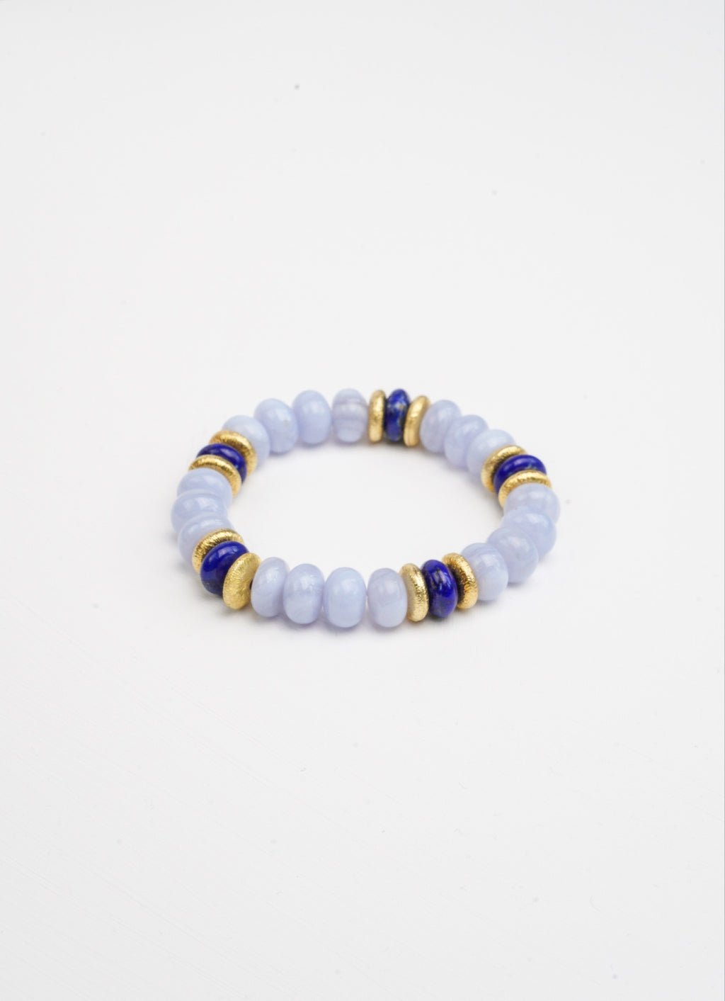 BRACELET CALCÉDOINE BLEUE & LAPIS LAZULI