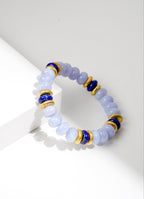 BRACELET CALCÉDOINE BLEUE & LAPIS LAZULI