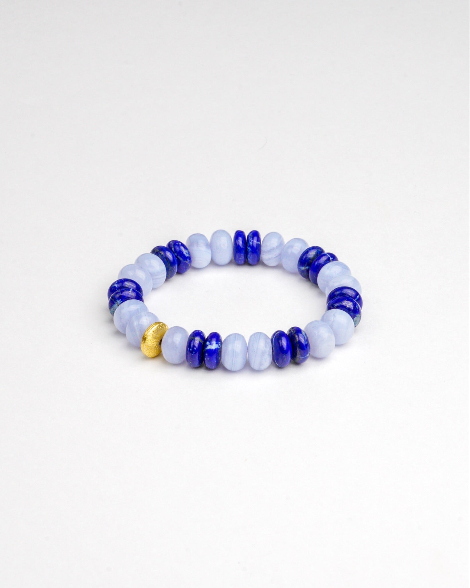 BRACELET CALCÉDOINE BLEUE & LAPIS LAZULI