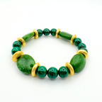 BRACELET JADE NÉPHRITE & MALACHITE