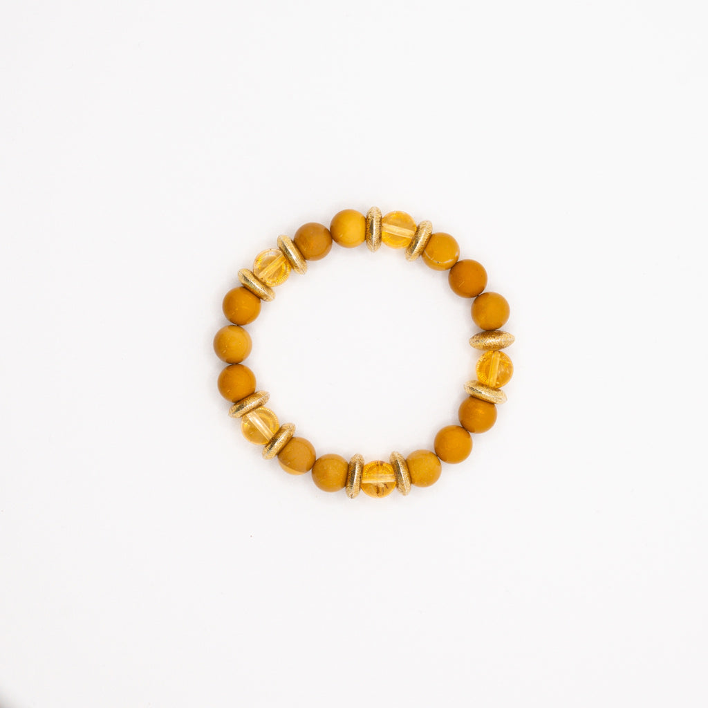 BRACELET CITRINE & JASPE JAUNE