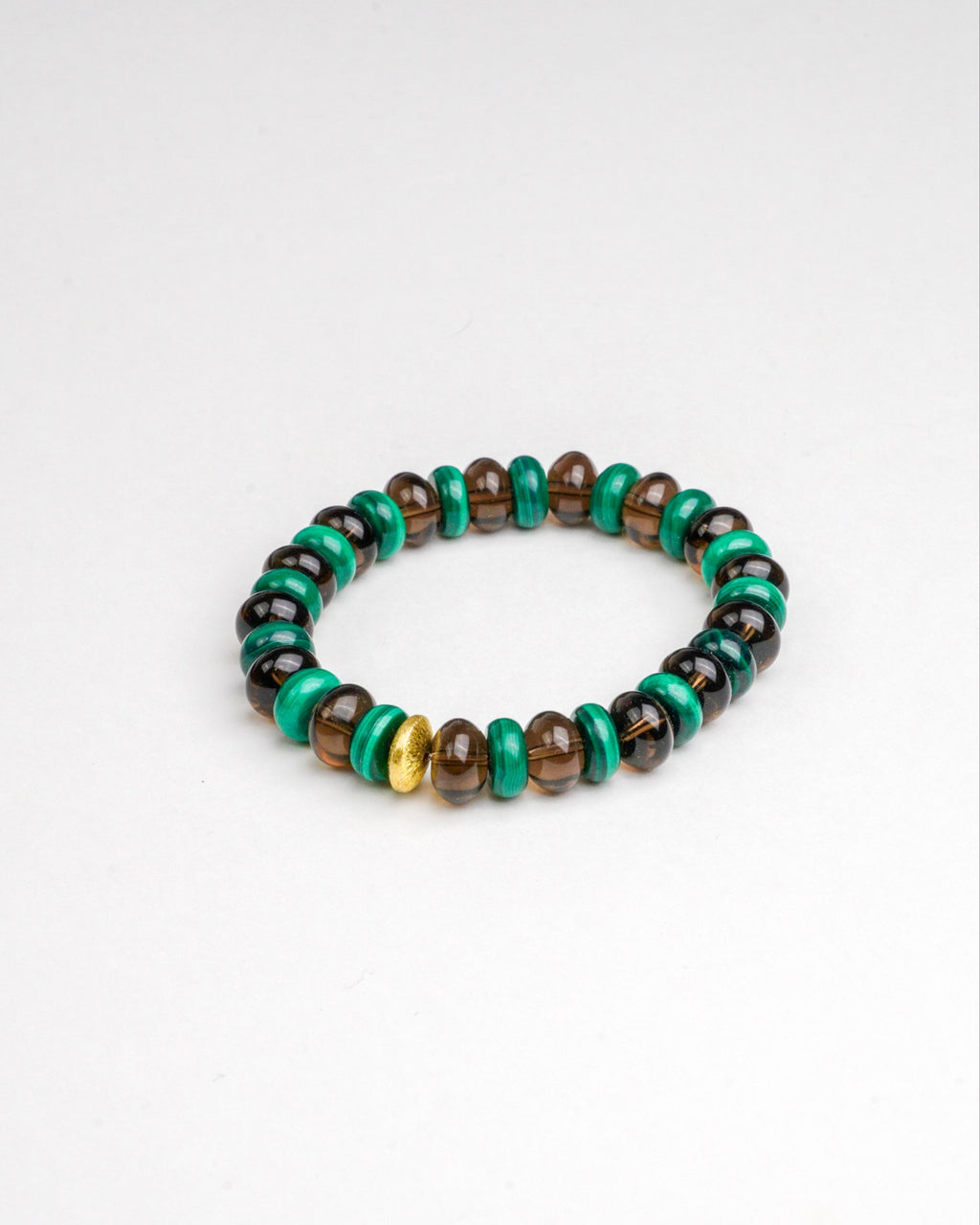 BRACELET MALACHITE & QUARTZ FUMÉ
