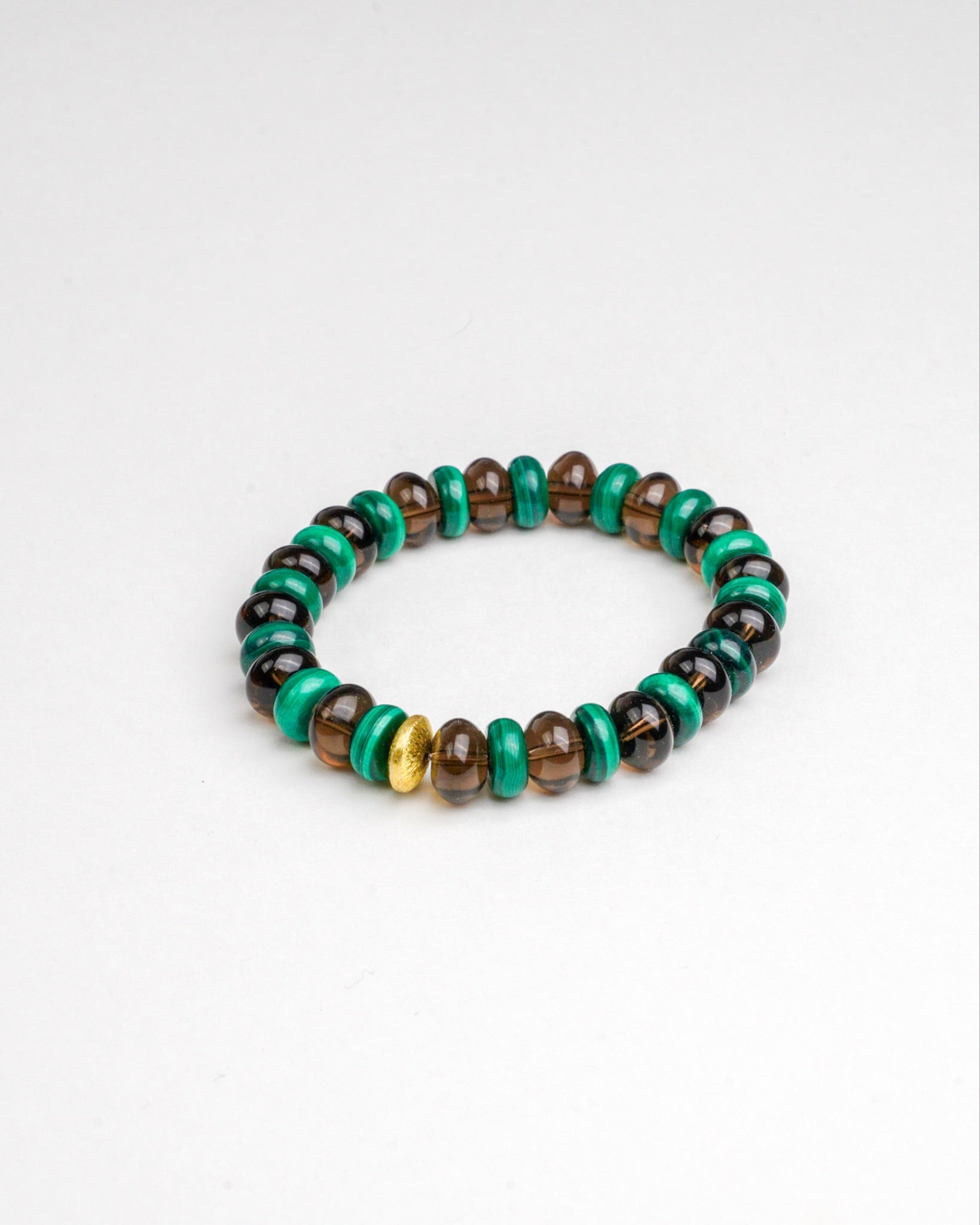 BRACELET MALACHITE & QUARTZ FUMÉ