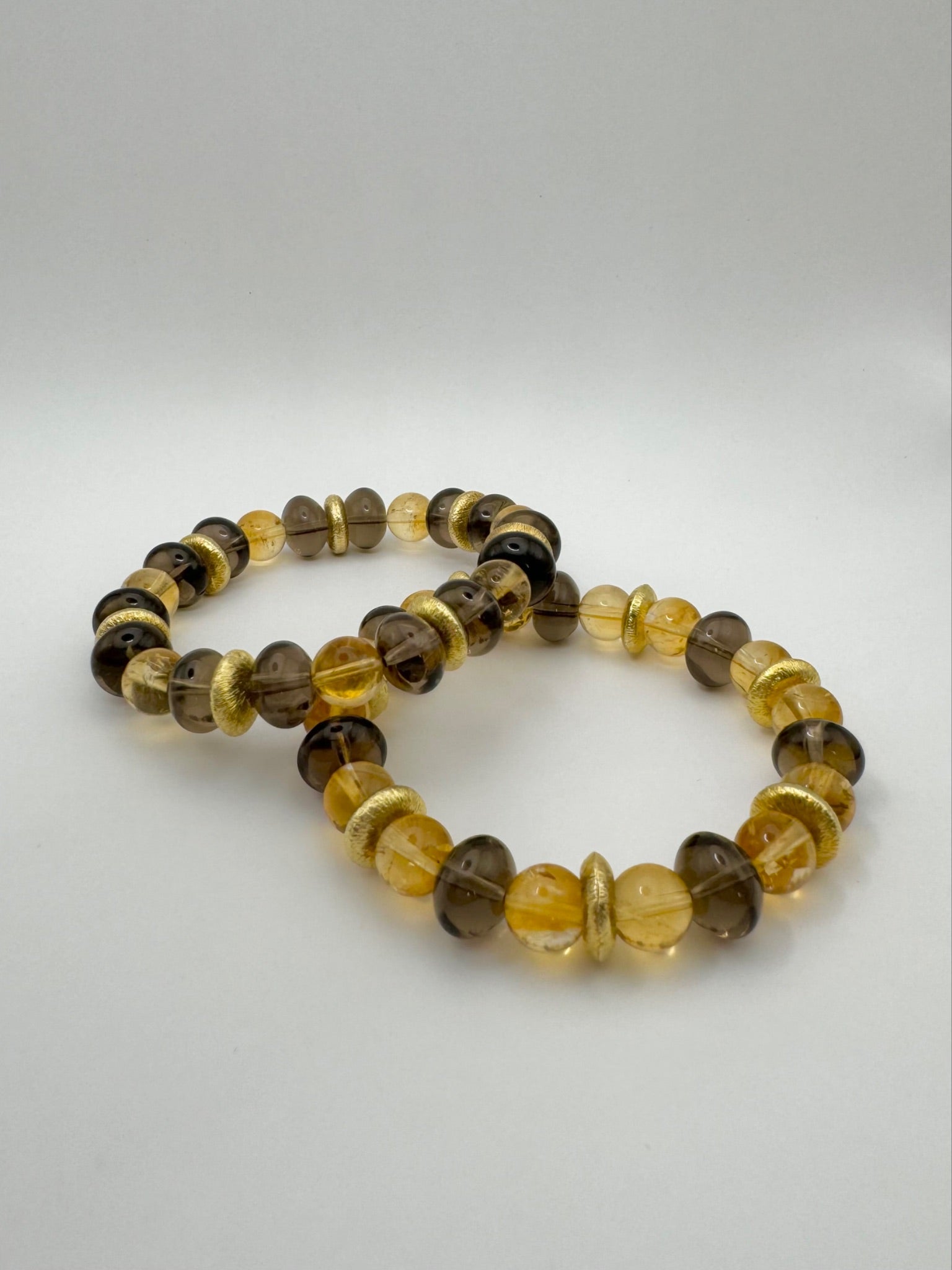 BRACELET CITRINE & QUARTZ FUMÉ