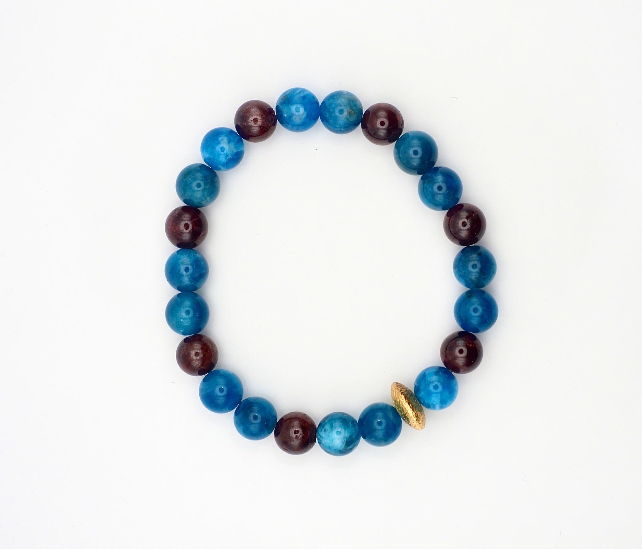 BRACELET APATITE & GRENAT ALMANDIN ET PYROPE