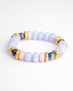 BRACELET CYANITE & KUNZITE & CALCÉDOINE BLEUE