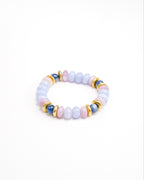 BRACELET CYANITE & KUNZITE & CALCÉDOINE BLEUE